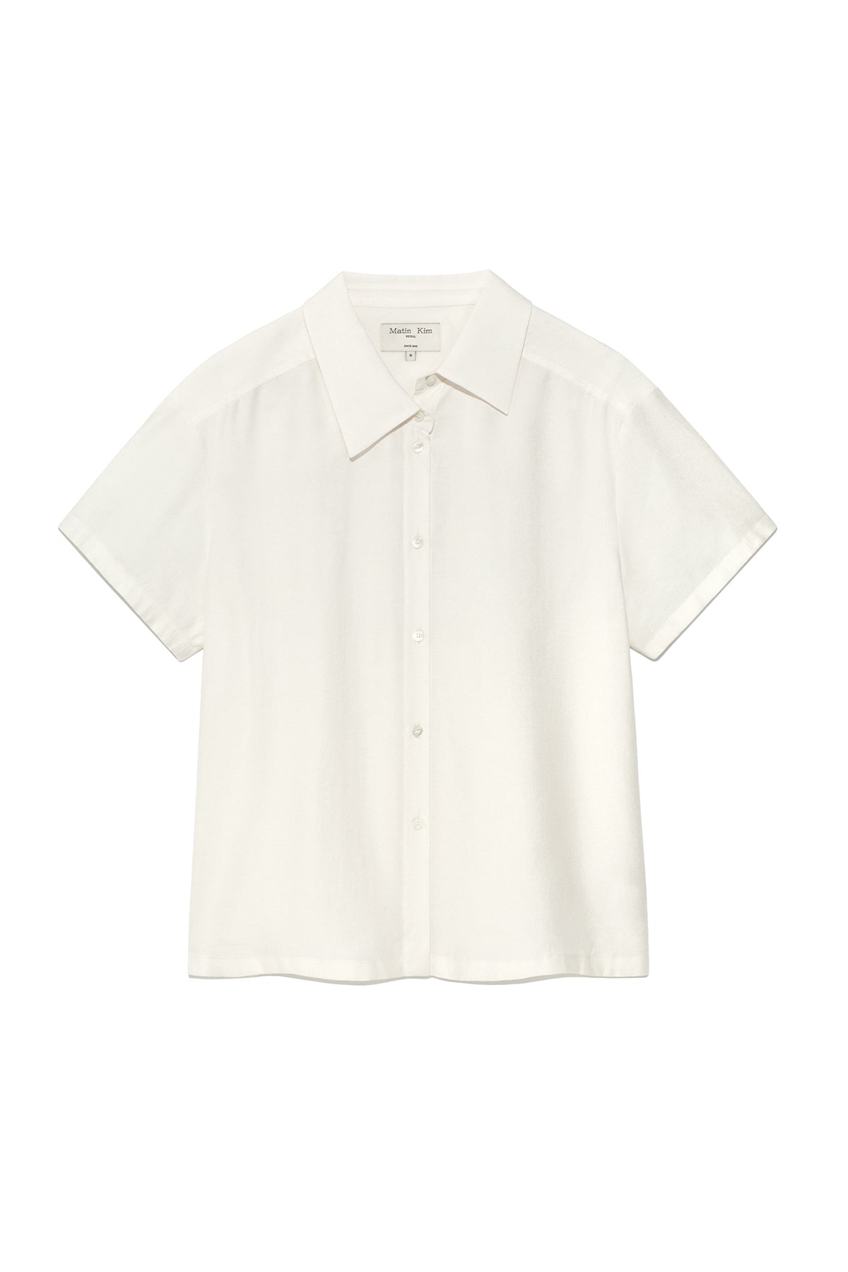 Matinkim Unbalance Collar Half Shirt IN Ivory