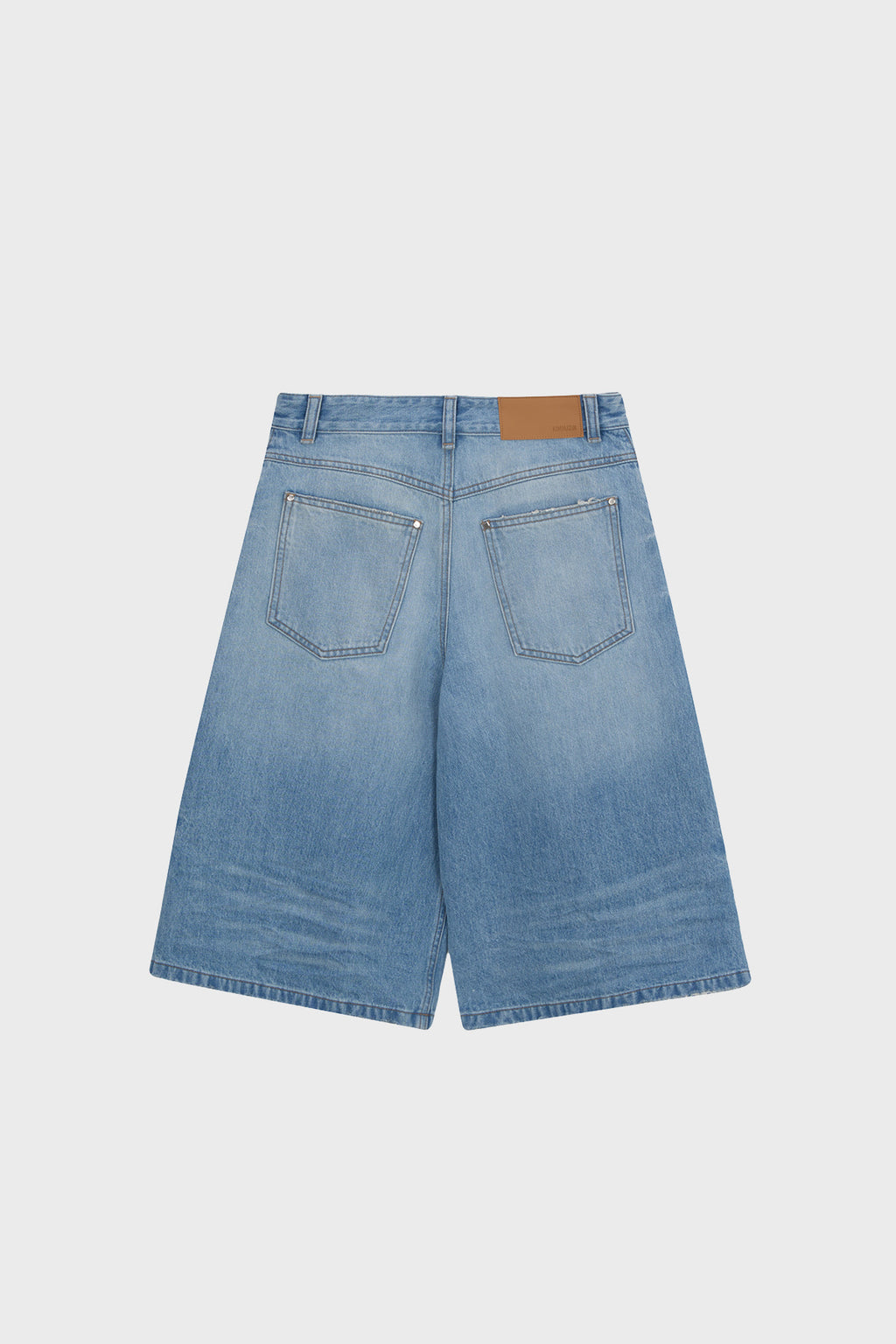 Matinkim Matin Kim Contrast Bermuda Denim Pants IN Light Blue