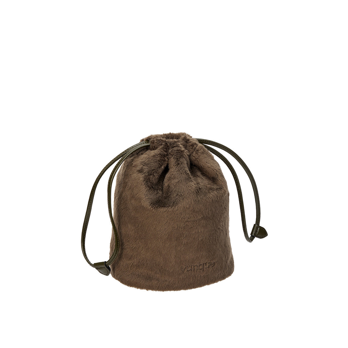 Vunque Perfec Drawstring Fur Pouch Punky Khaki
