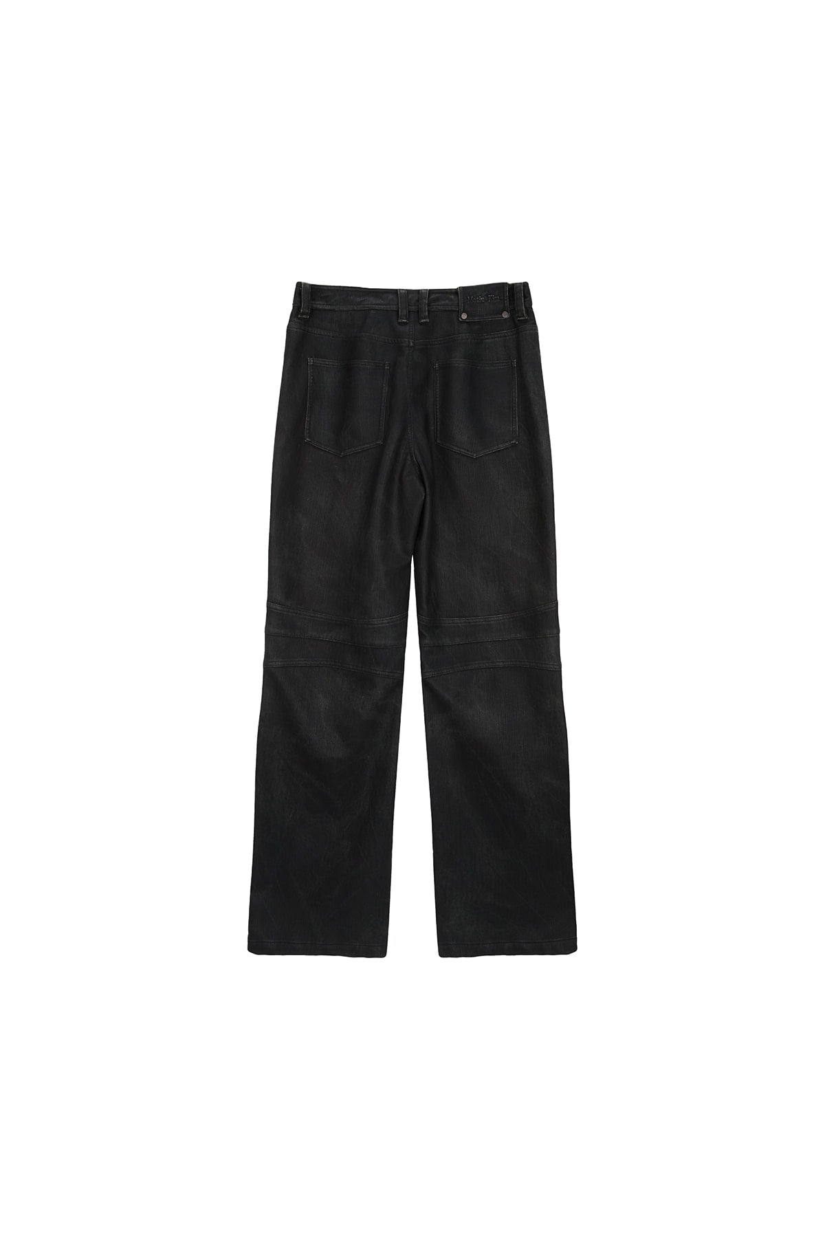 Matinkim Biker Detail Washed Leather Pants IN Khaki