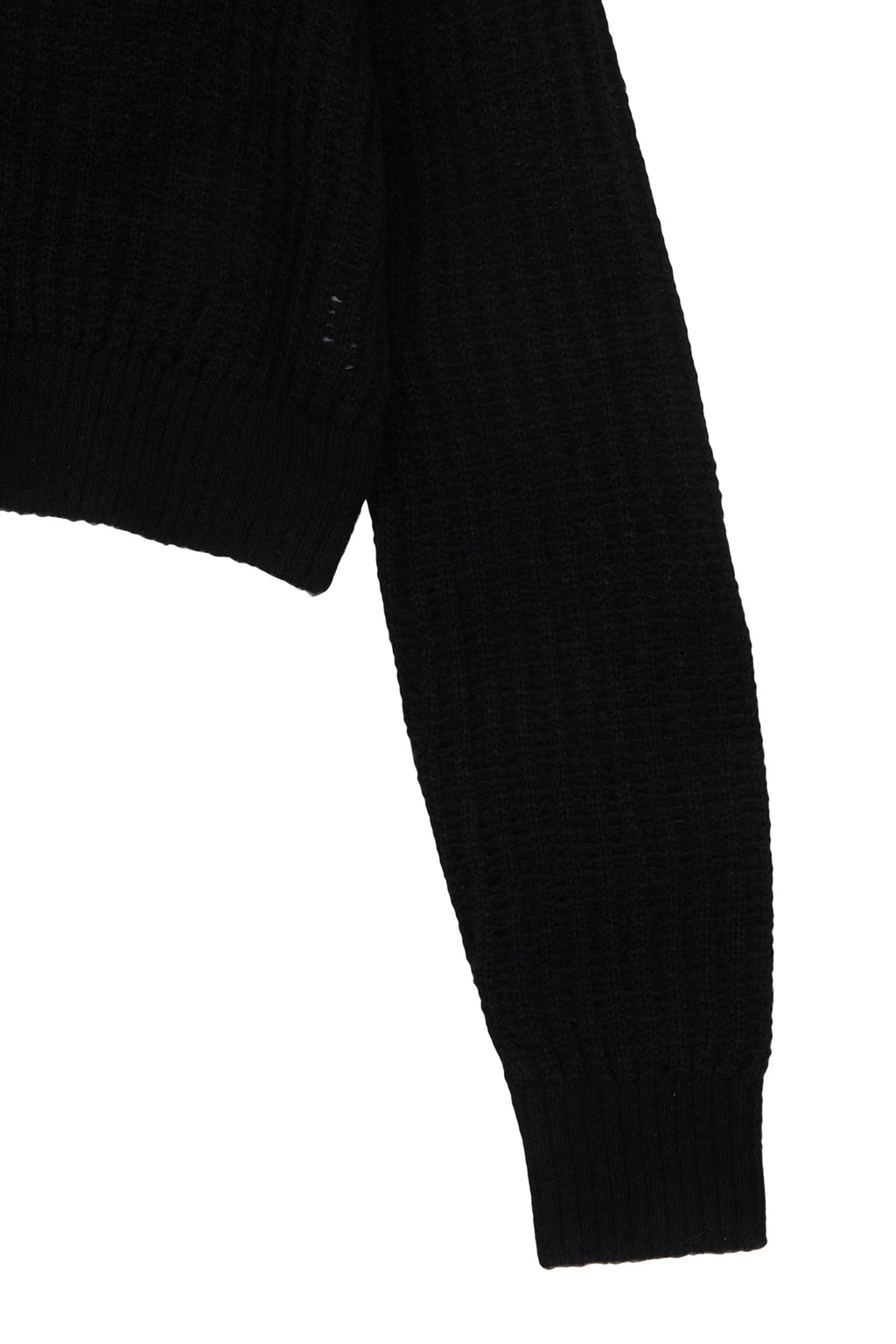 [matinkim] HAIRY CROCHET CROP CARDIGAN FOR WOMEN IN BLACK