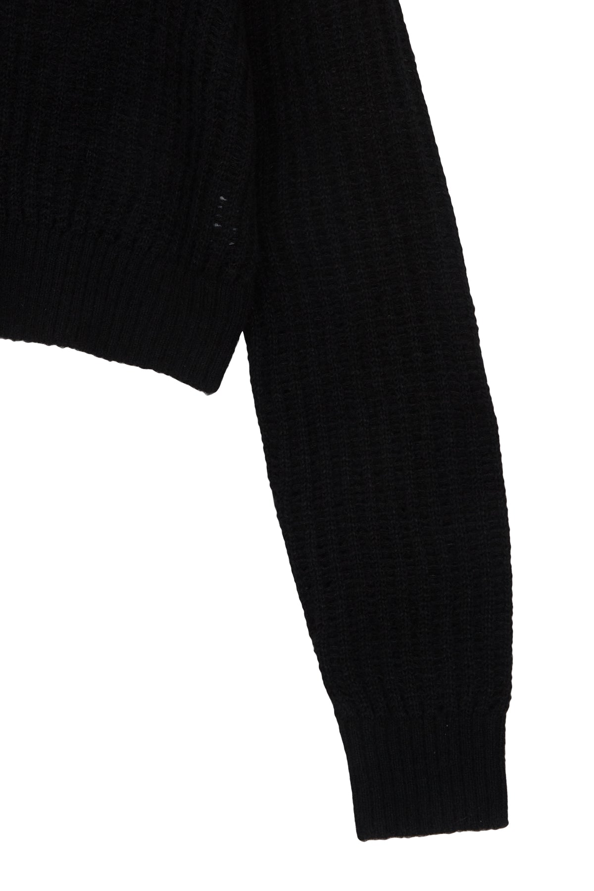 [matinkim] HAIRY CROCHET CROP CARDIGAN FOR WOMEN IN BLACK