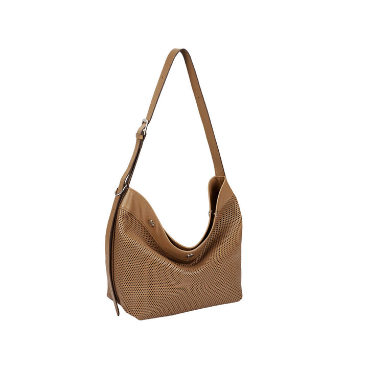 Vunque Perfec Button Up Net Hobo S Caramel Brown
