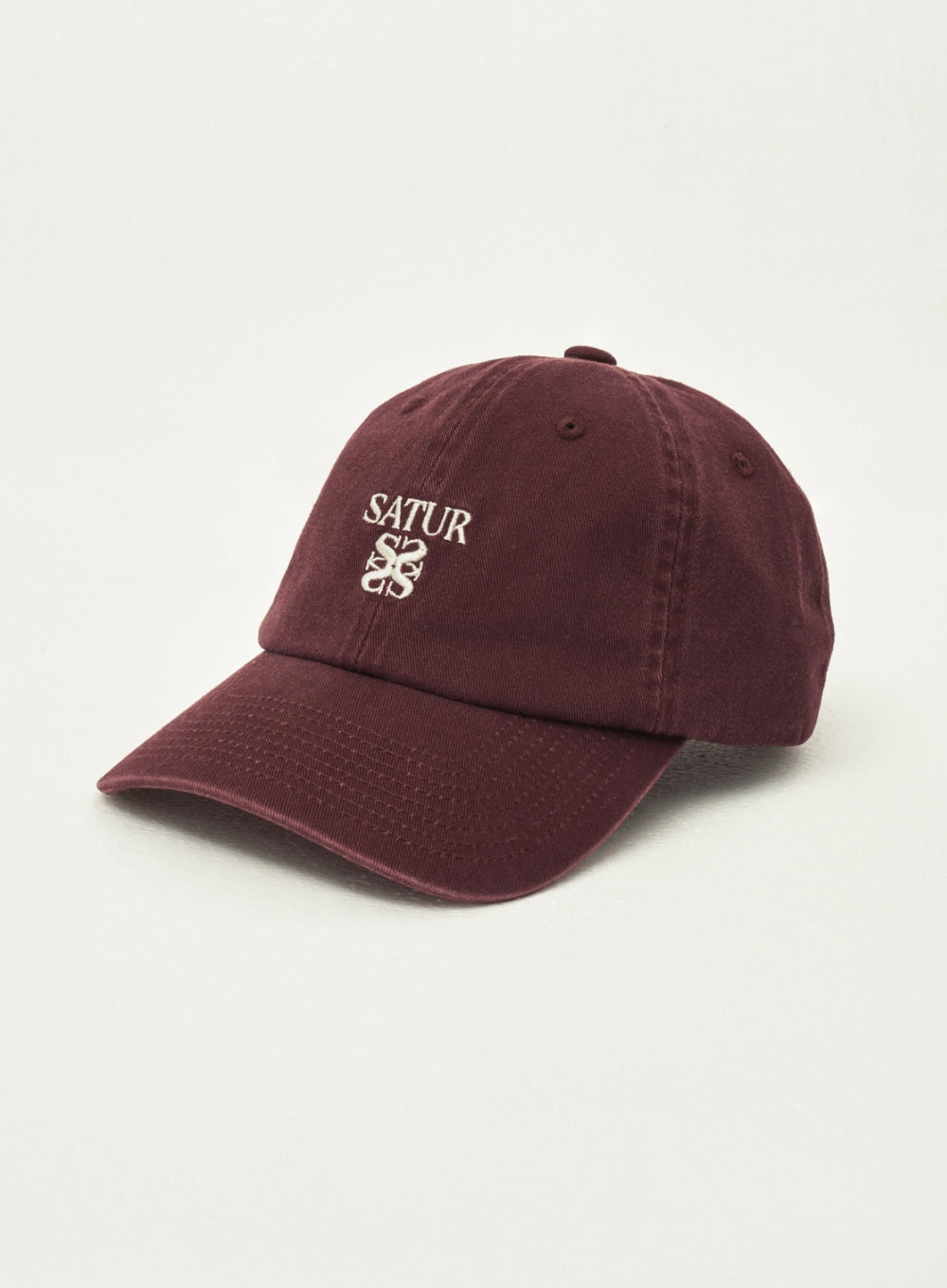 [satur] Apero Logo Washed Ball Cap - Burgundy