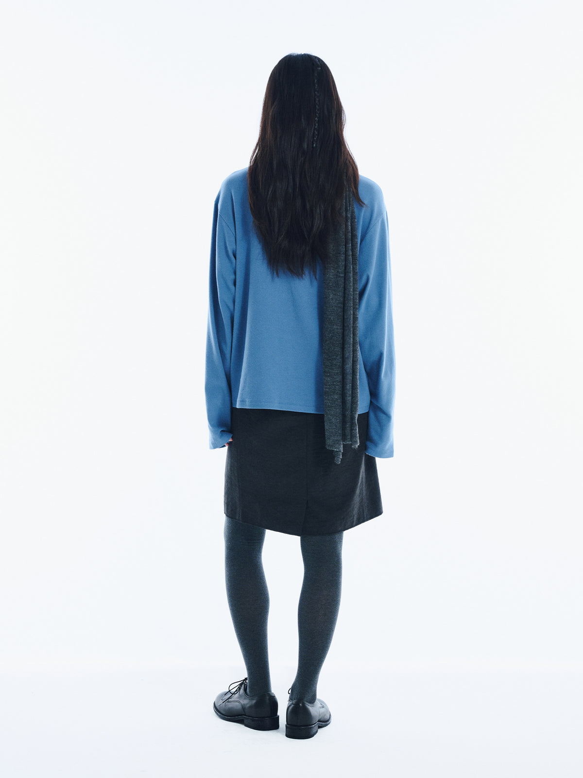 Low Classic Mohair Blend Muffler Charcoal Melange