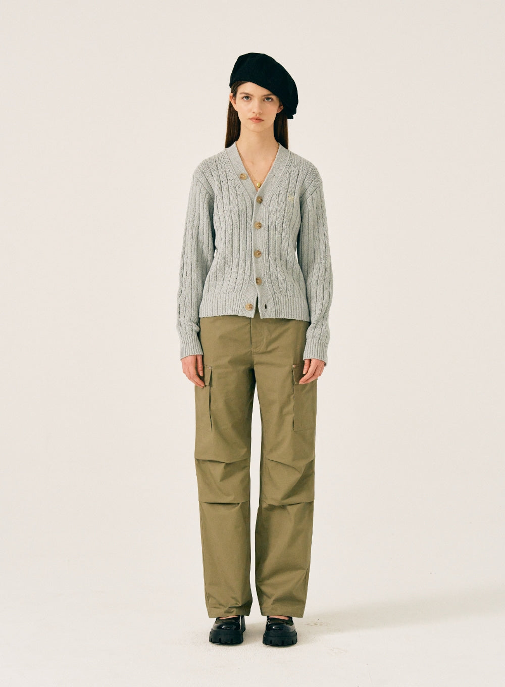 [satur] (W) Faro Over Size Boucle Cardigan - Jade Mint