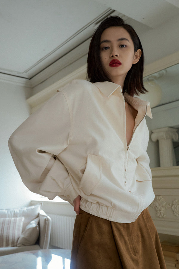 Overdueflair Soft Cotton Blouson Ecru