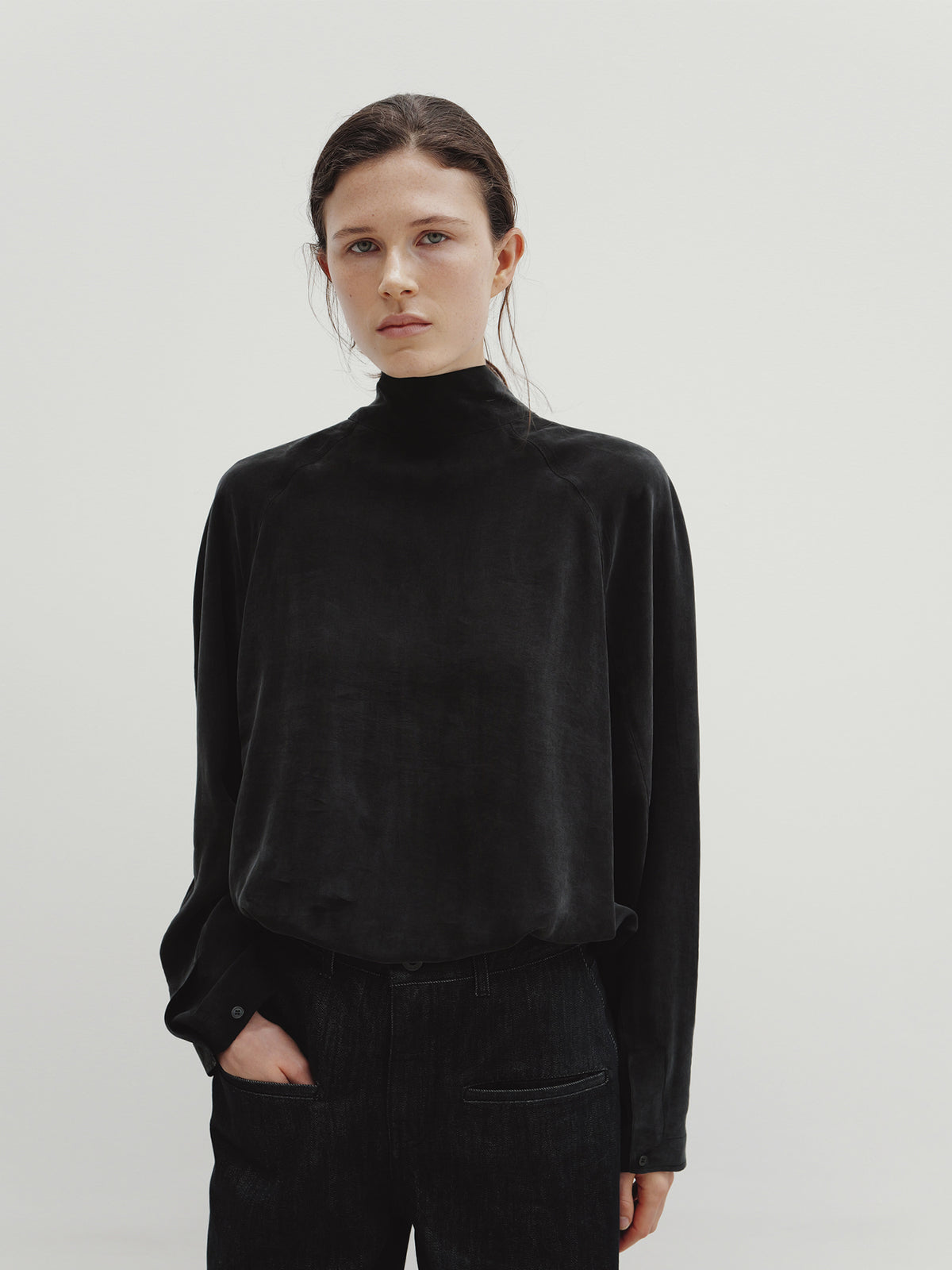 Moia 2way scarf blouse (vintage black)