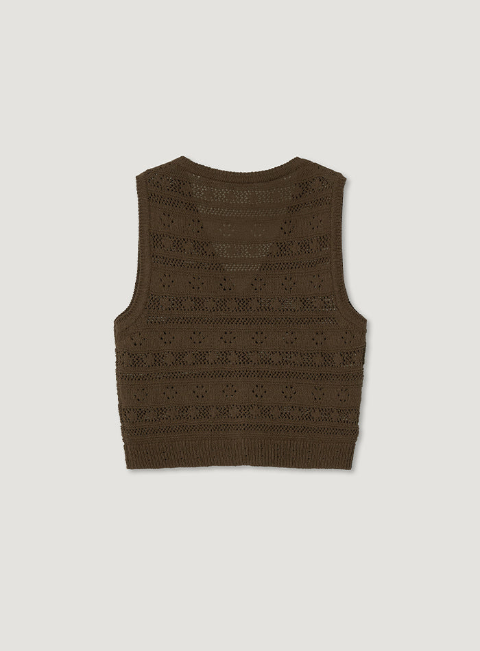 Mango Maniplease Elmo Knit Vest Brown