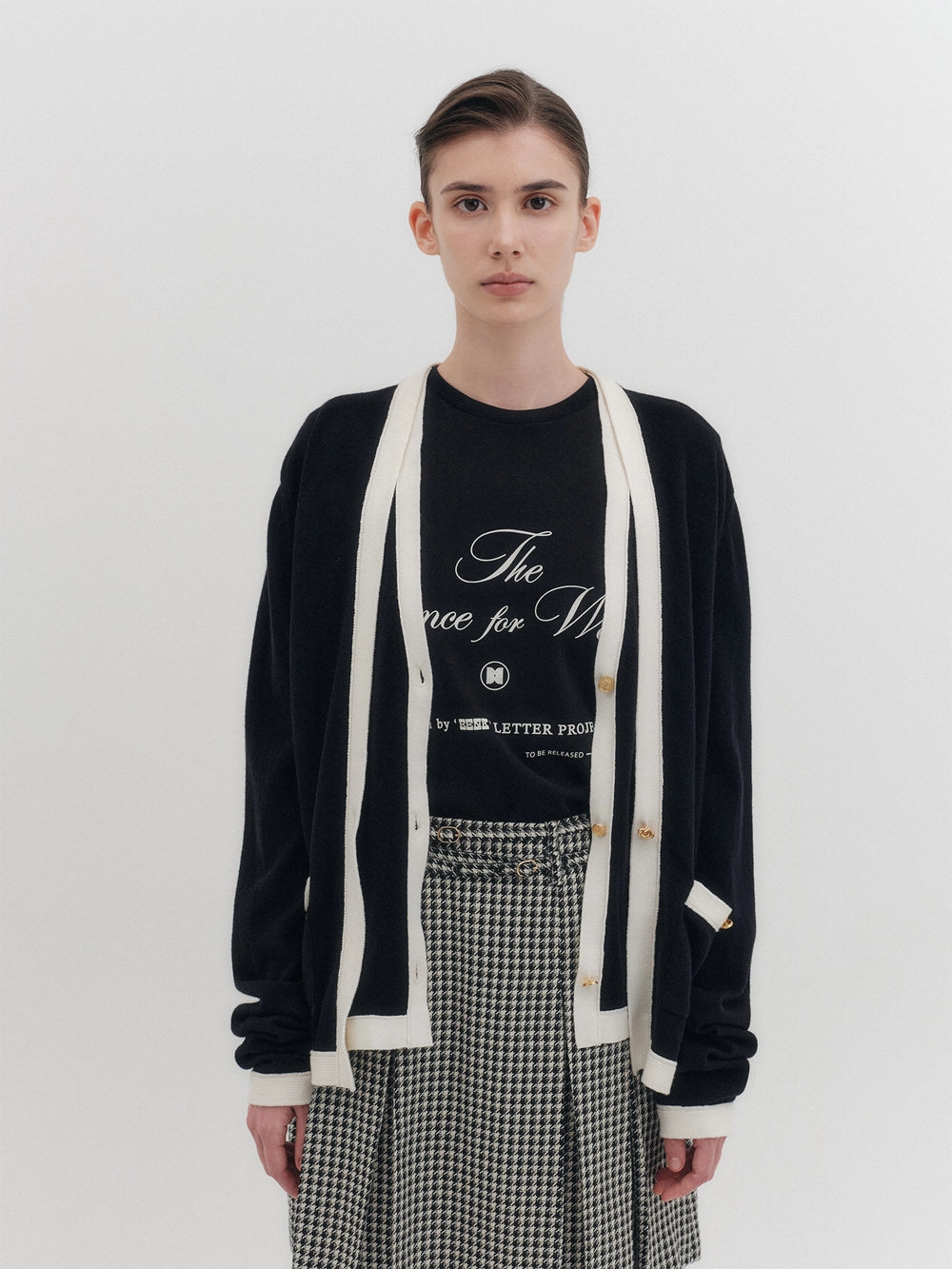 EENK Layered Knitwear Cardigan - Black