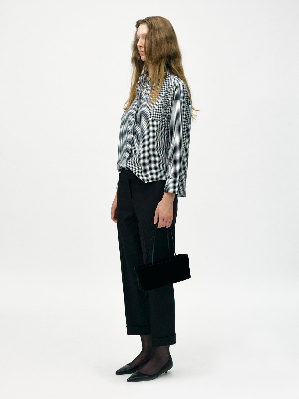 Nothing Written Arietta hidden button shirt (Black check)