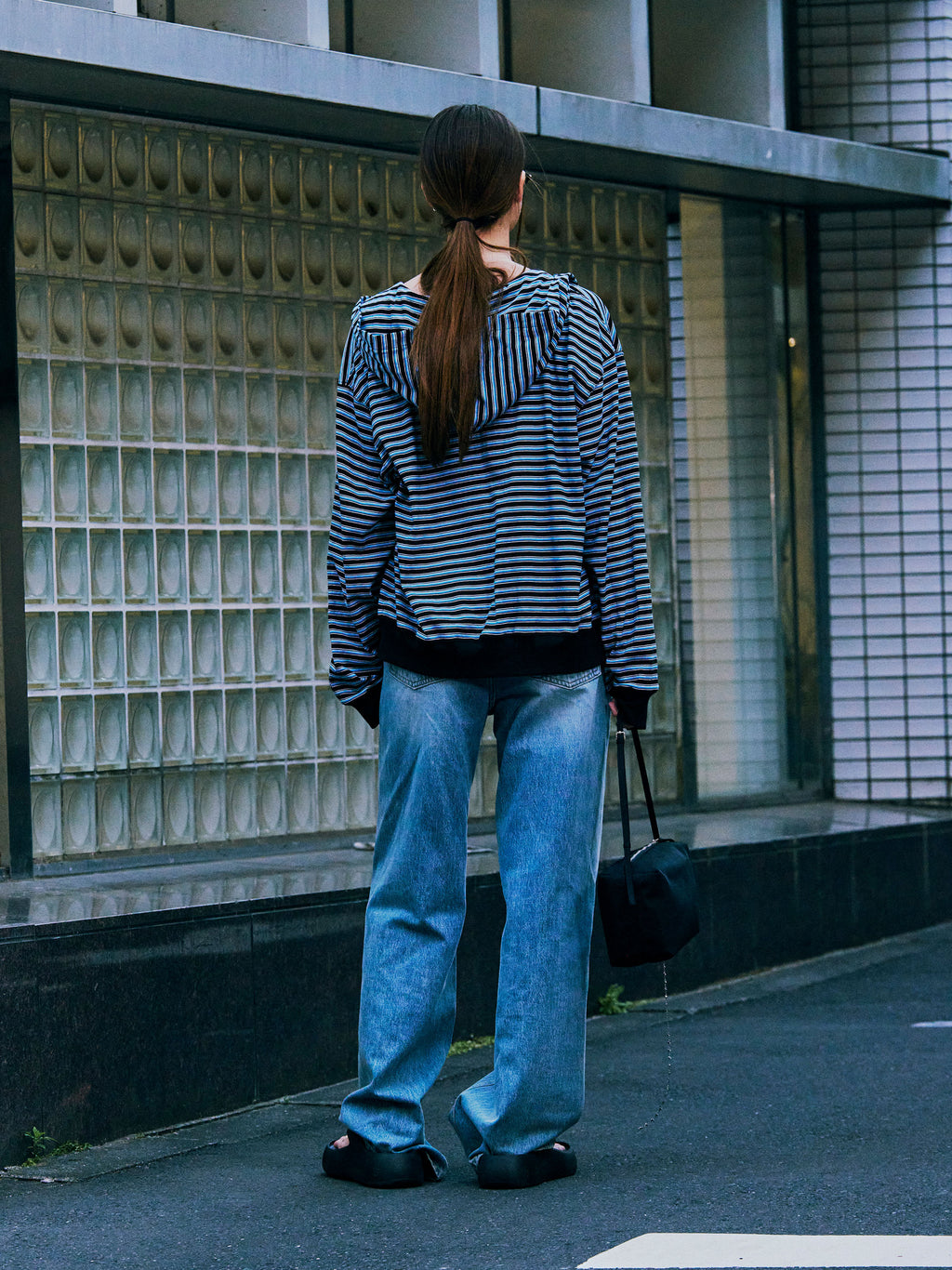 Low Classic Lc Striped Zip-Up Hoodie Black Stripe