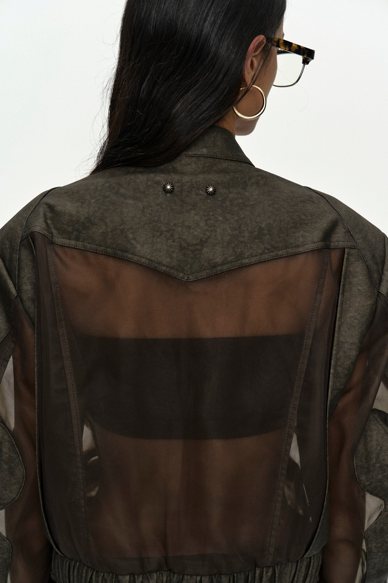 Andersson Bell Kelly Faux-Leather & Sheer Rider Jacket