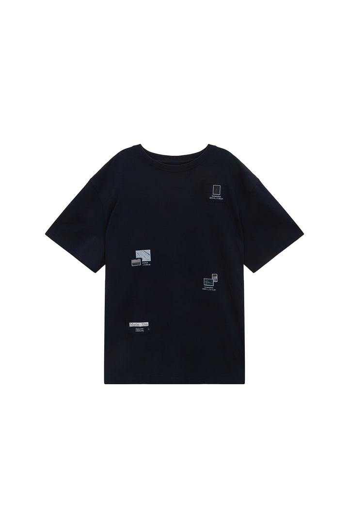 Matinkim Photo Patchwork Collage Top IN Navy