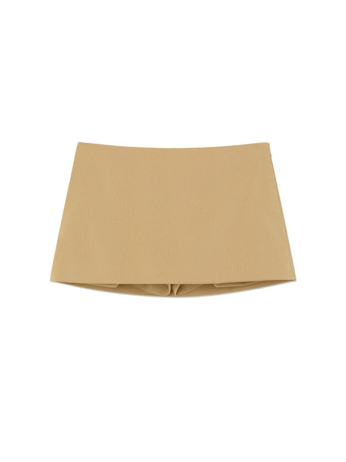 GLOWNY Matte Crack Mini Skirt (Beige)