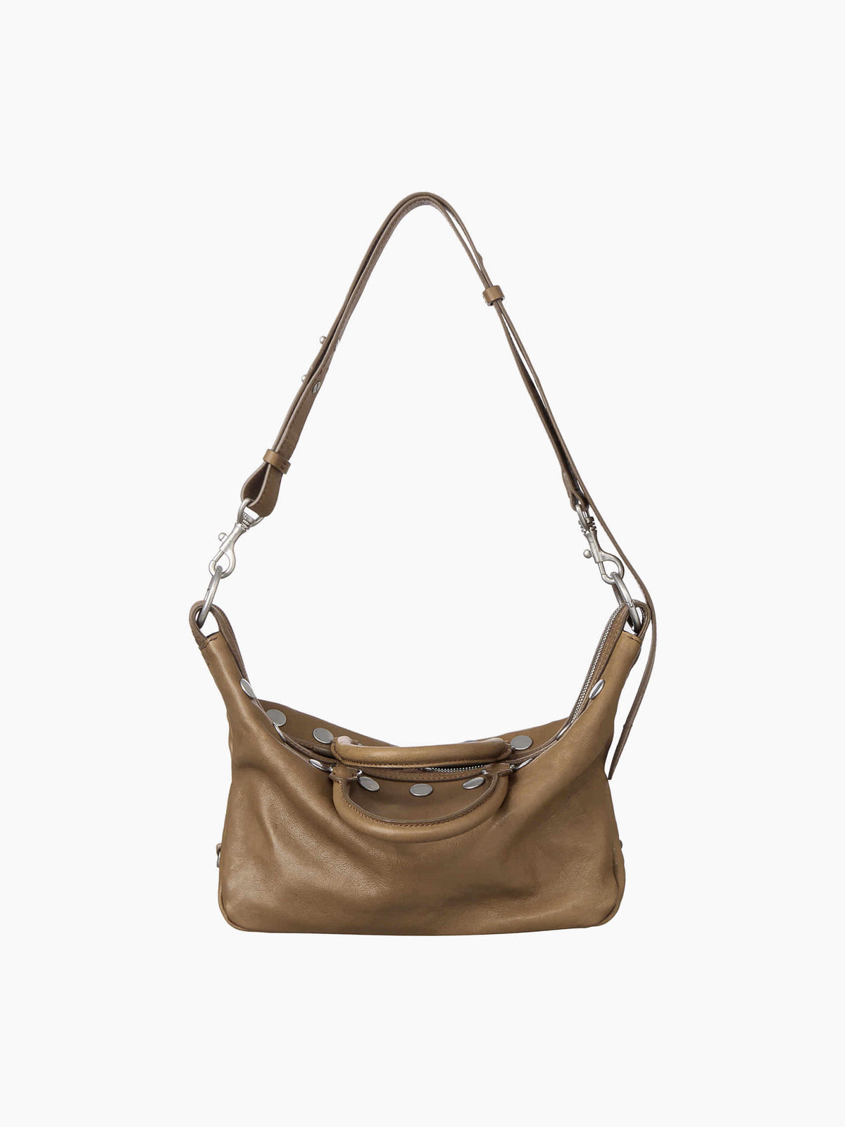 Margesherwood Dumpling Stud Mini vintage camel washed nappa