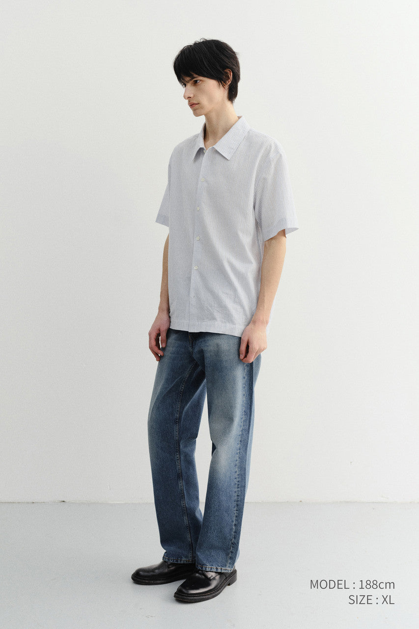 Dunst Unisex Holiday Striped Shirt Soft Blue Stripe