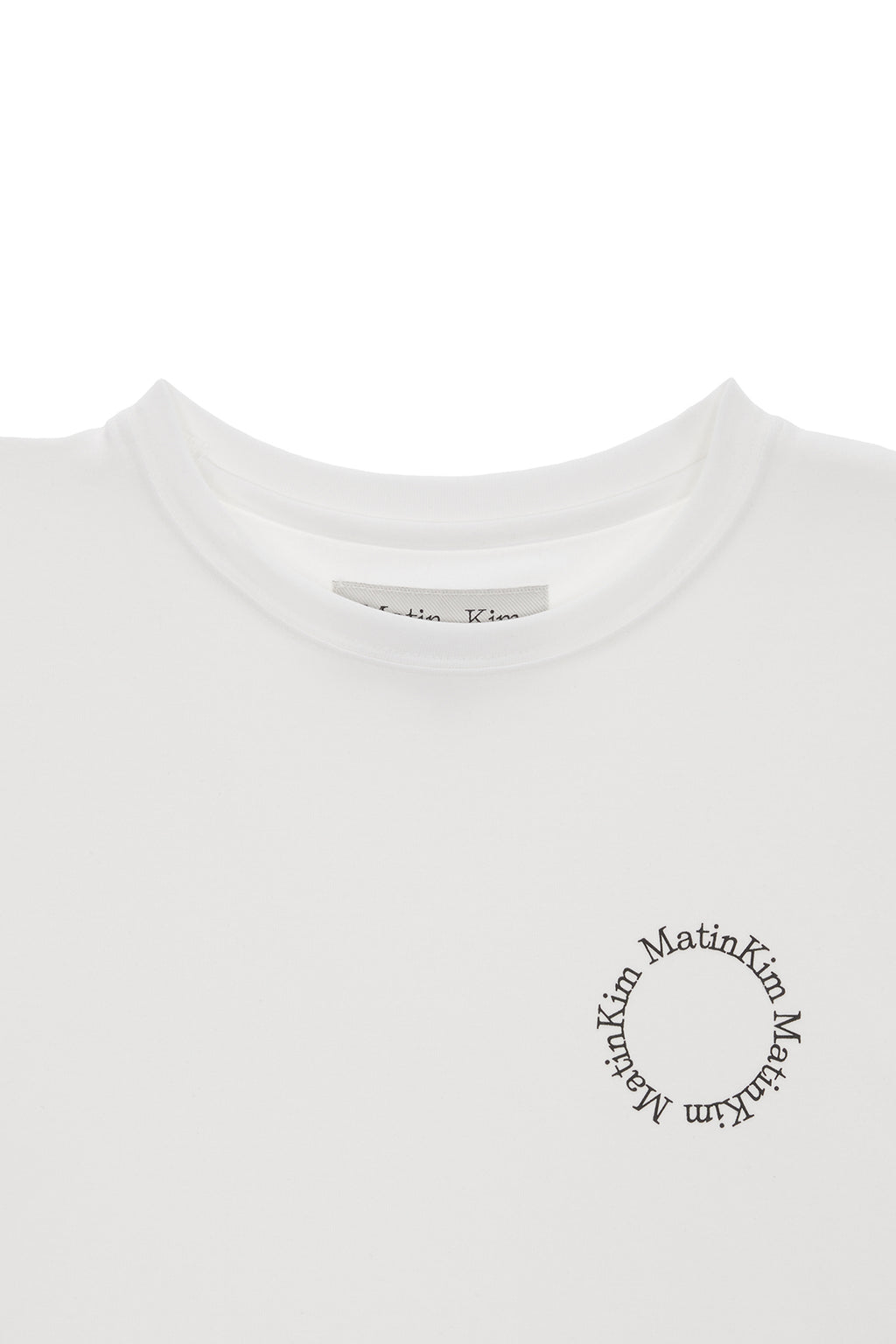 [matinkim] MATIN CIRCLE LOGO CROP TOP IN WHITE