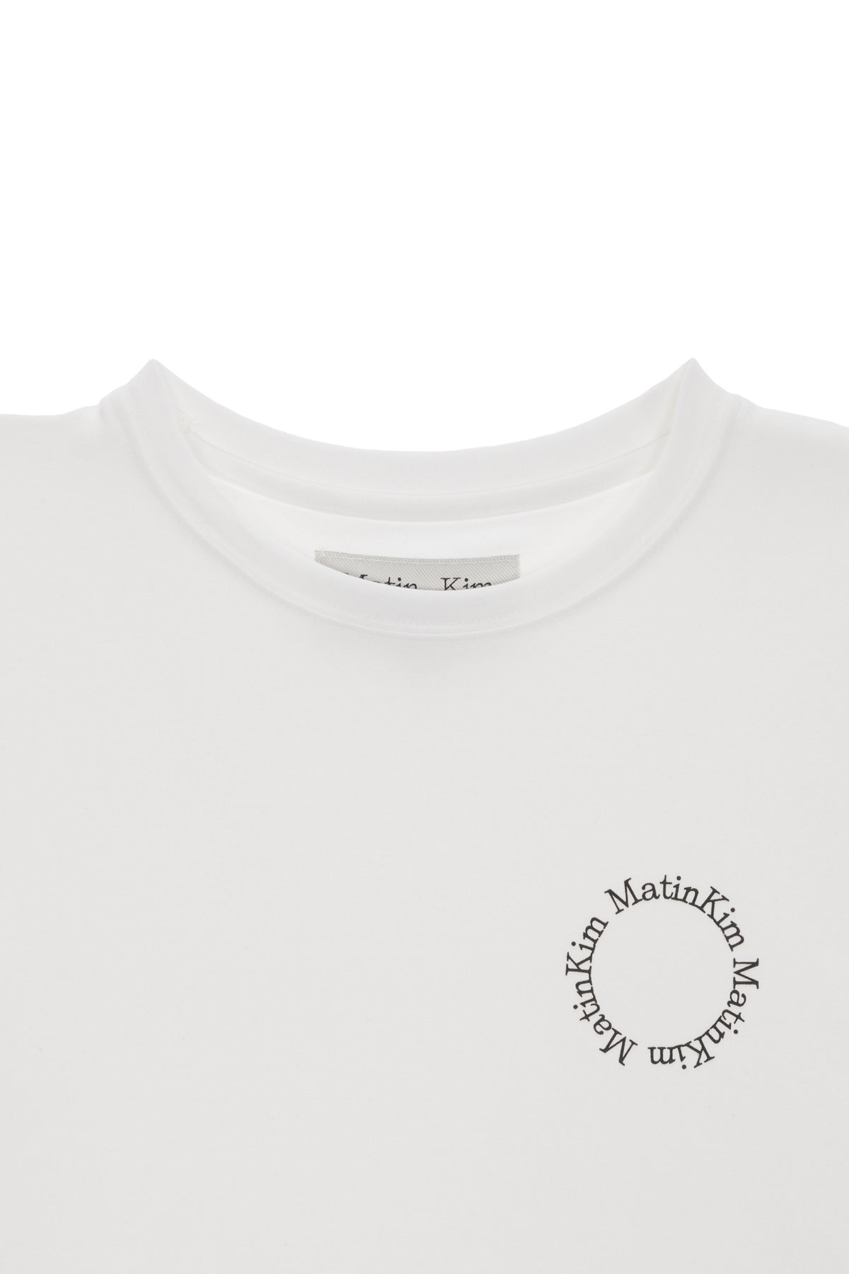 [matinkim] MATIN CIRCLE LOGO CROP TOP IN WHITE