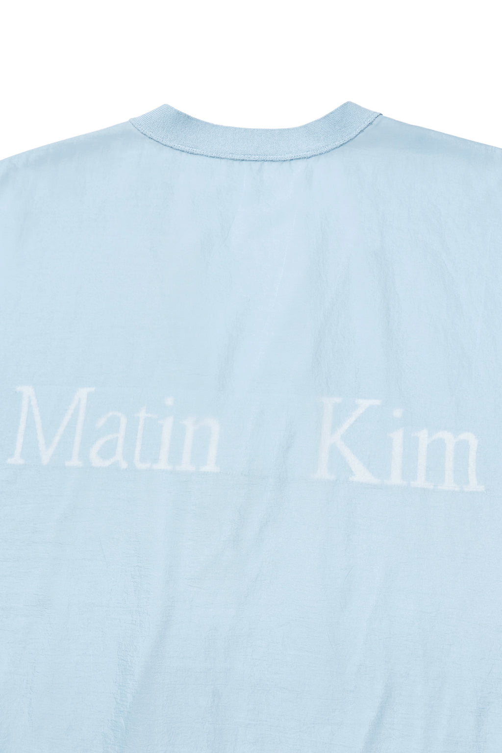 [matinkim] BACK LOGO SEE THROUGH CARDIGAN FOR MEN IN SKY