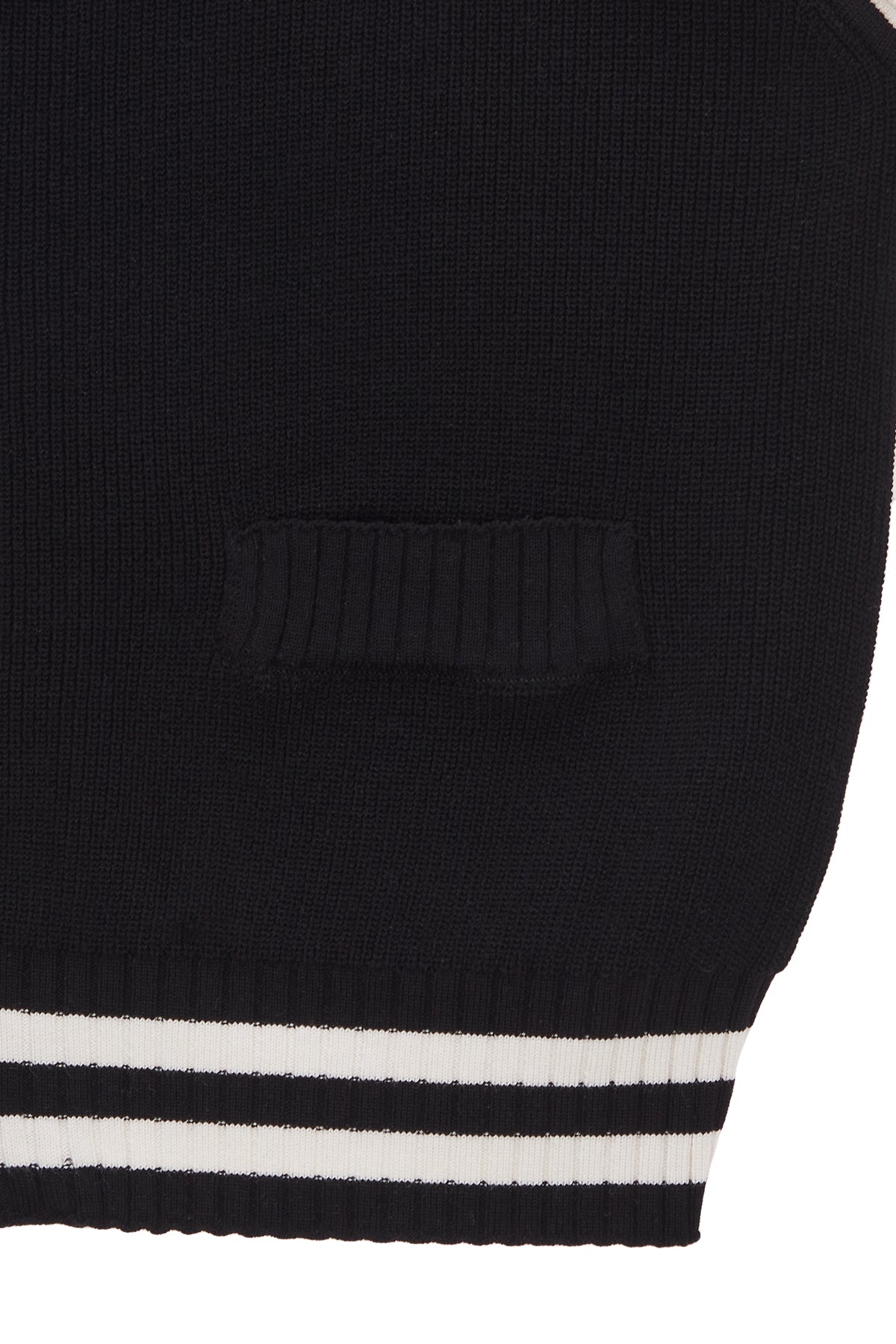 [matinkim] SPELL POINT STRIPE KNIT VEST IN BLACK