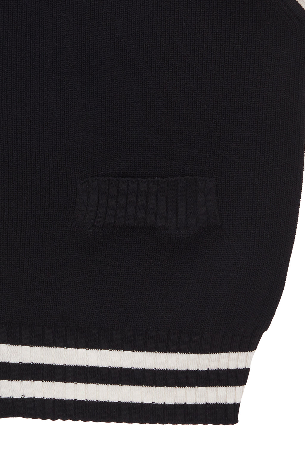 Matinkim Spell Point Stripe Knit Vest IN Black