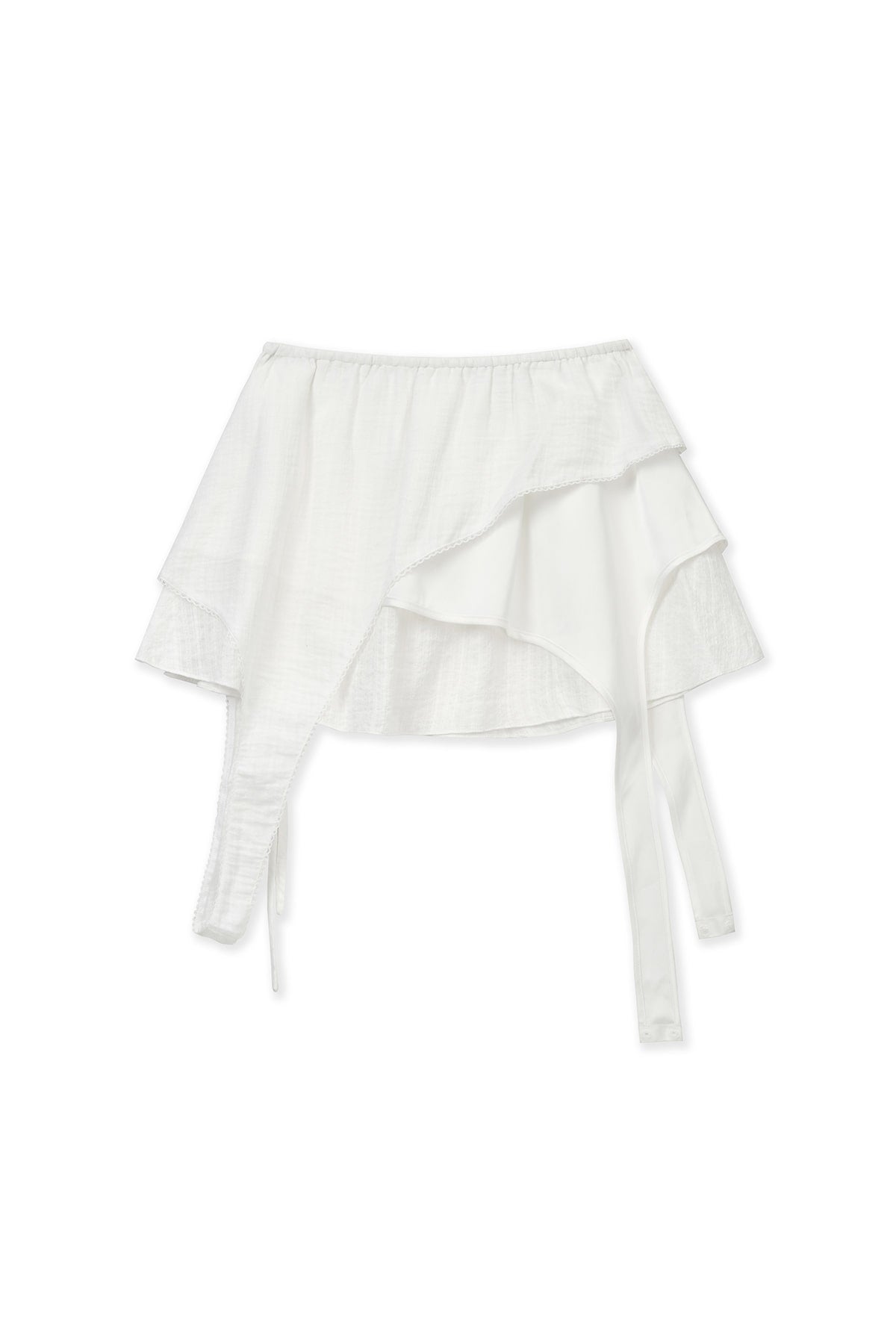 [matinkim] MULTI PANEL LAYERED SKIRT IN WHITE