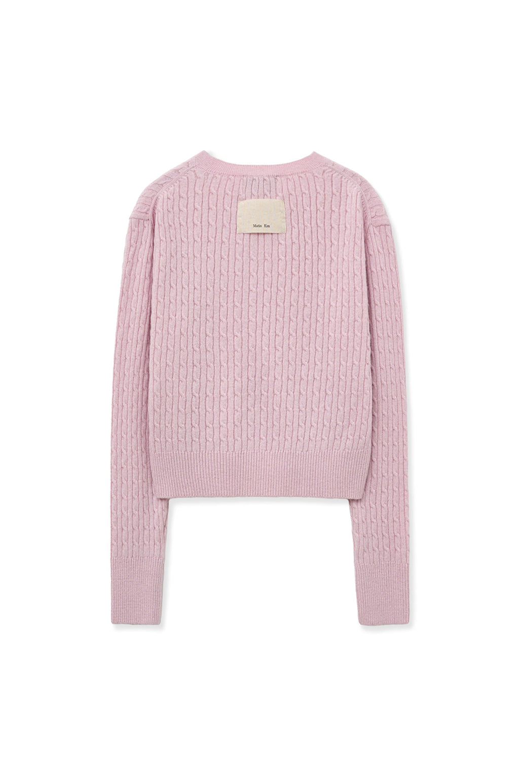 [matinkim] SHINY CABLE PULLOVER IN PINK