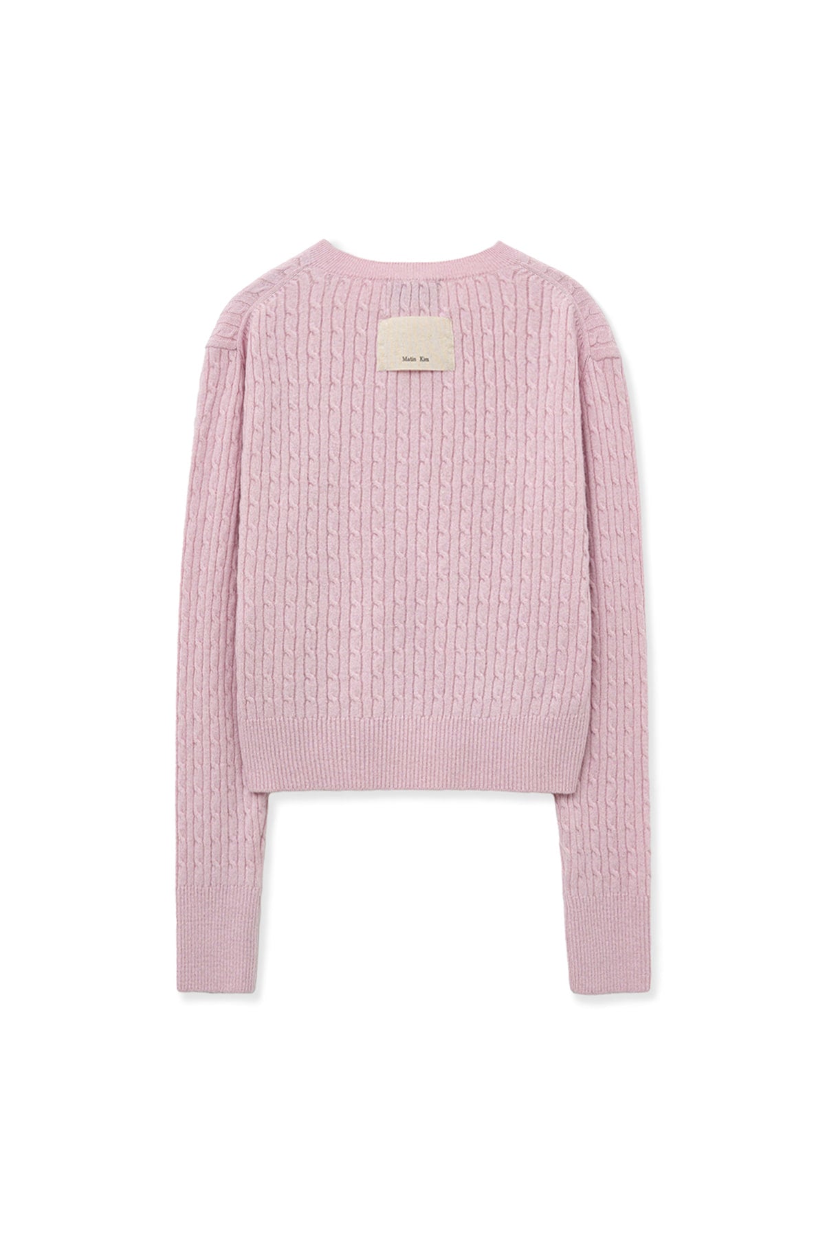 [matinkim] SHINY CABLE PULLOVER IN PINK