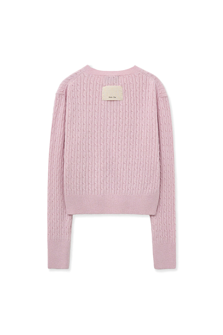 Matinkim Shiny Cable Pullover IN Pink