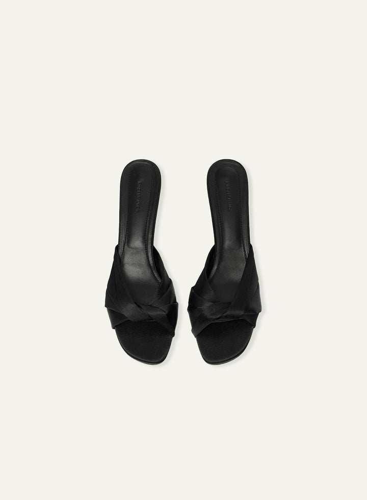 Kindersalmon Luva Satin Sandal Black