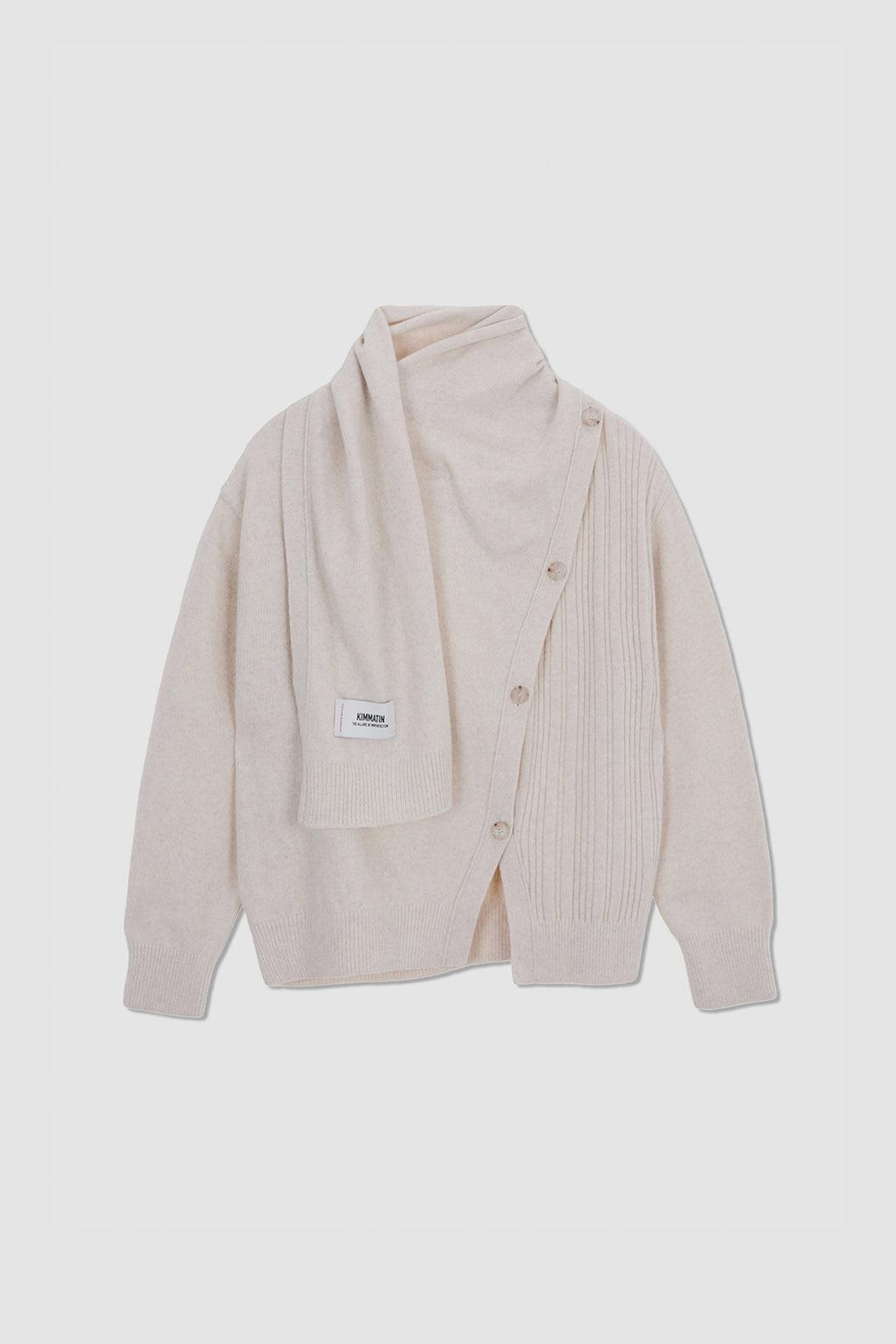Matinkim Muffler Cardigan IN Light Beige