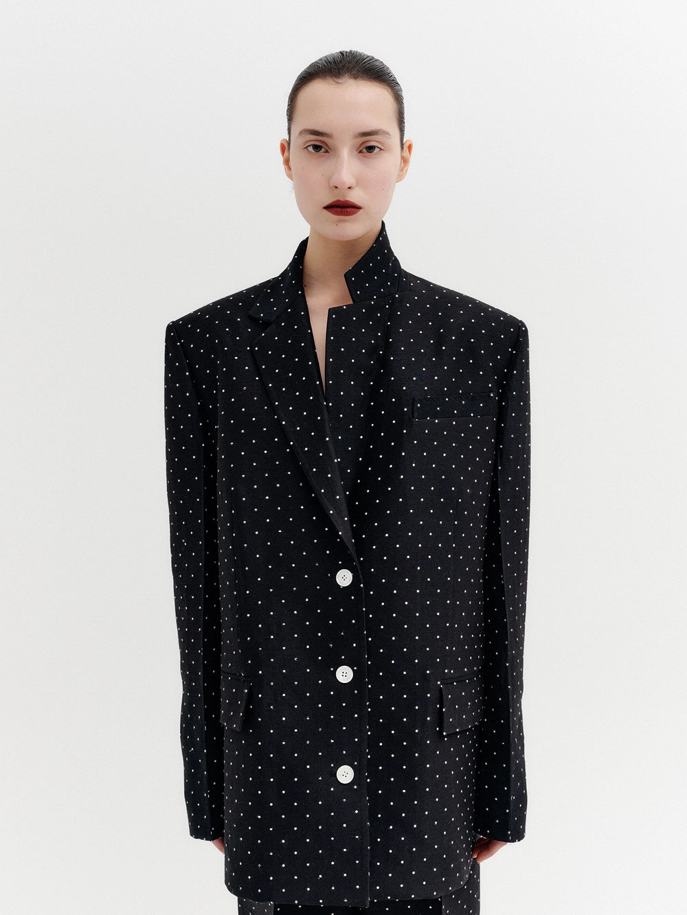 EENK Polka Dot Single Jacket - Black