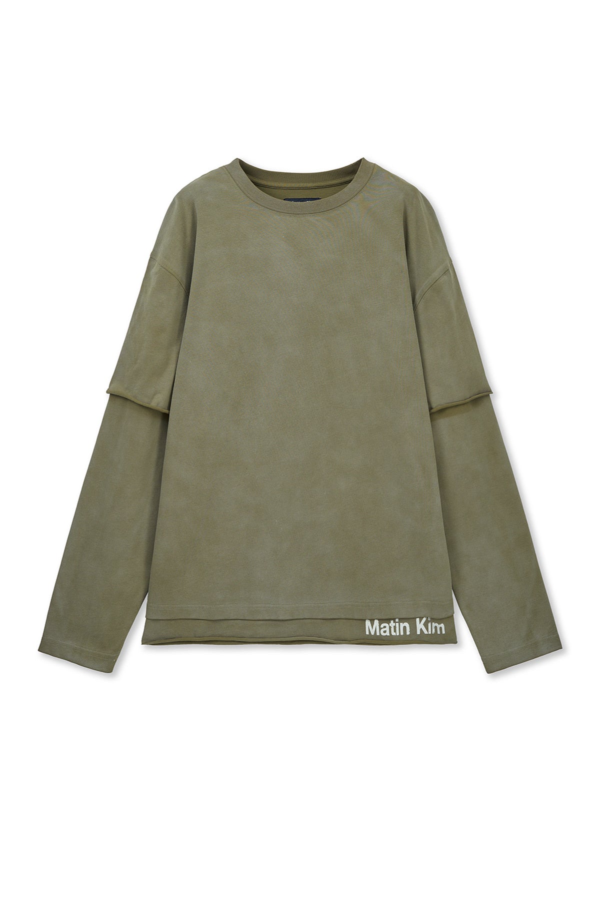 [matinkim] SPRAY EFFECT LAYERED TOP FOR MEN IN KHAKI
