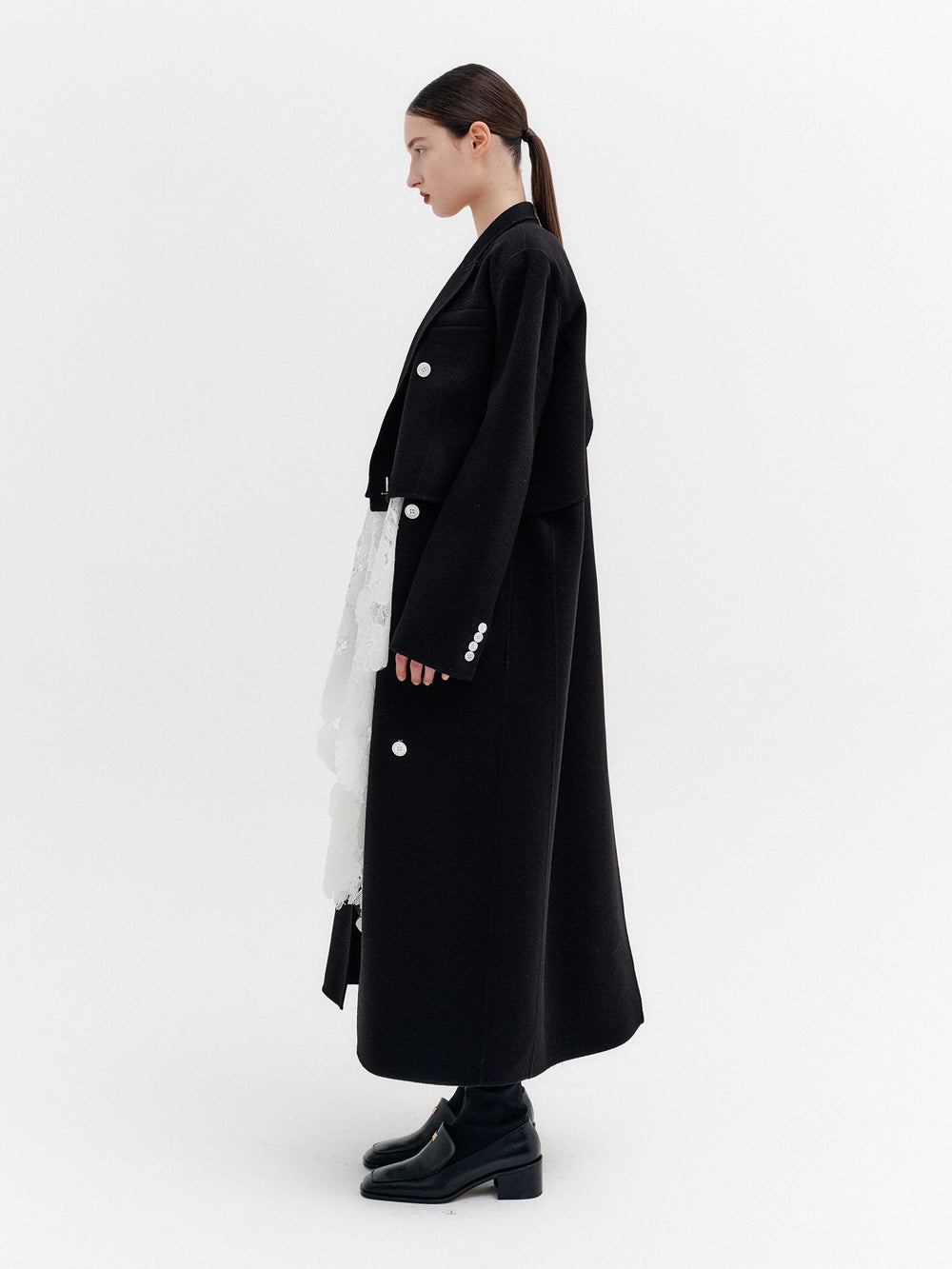 EENK Convertible Double Breasted Coat - Black