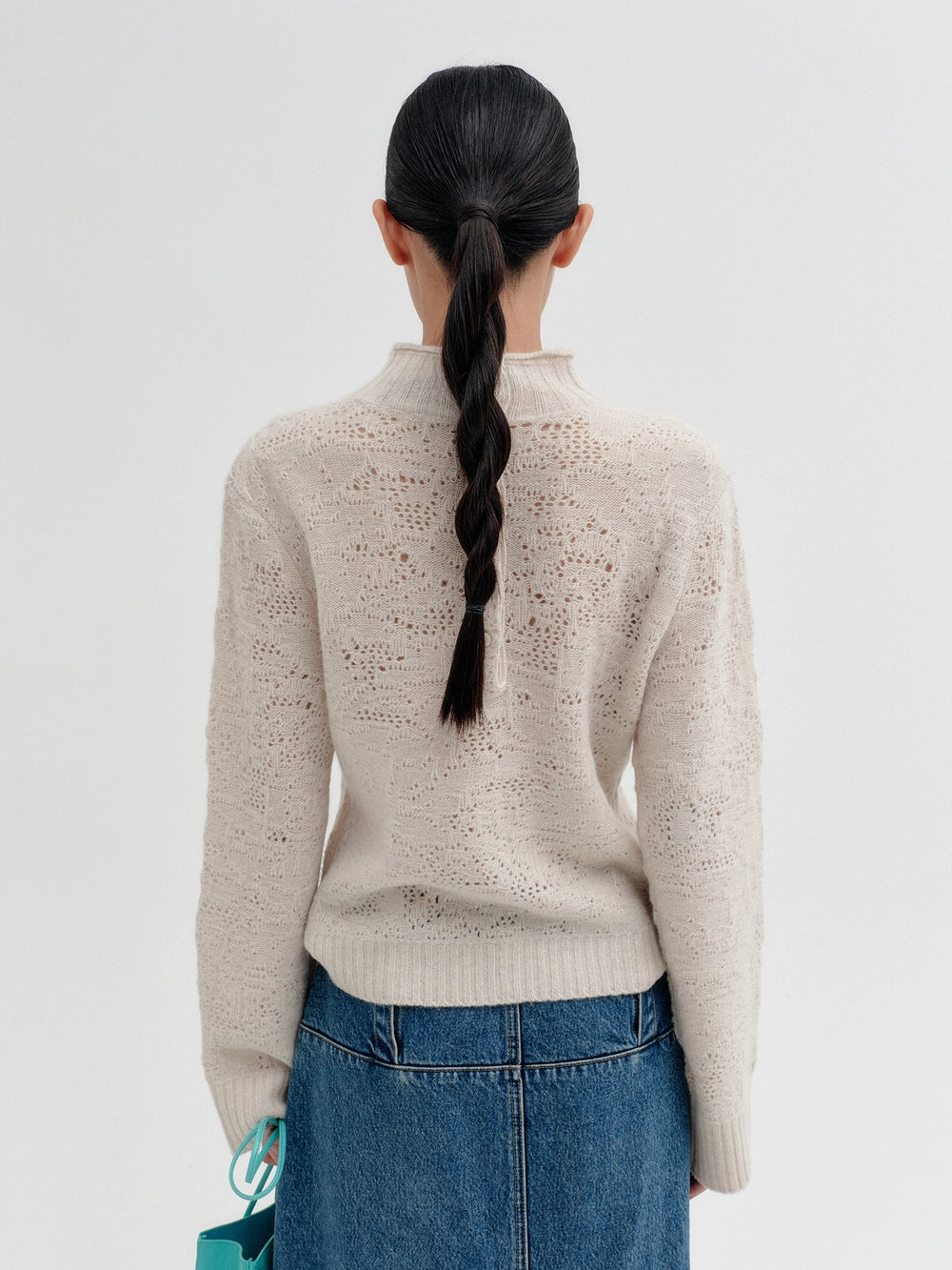 EENK Two-Way Button Neck Knitwear - Ivory