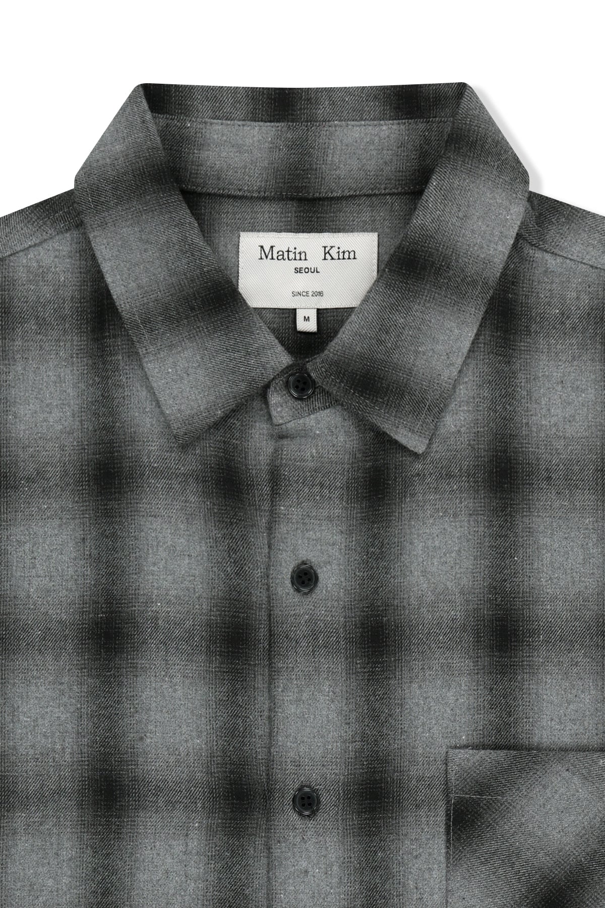 Matinkim Paint Effect Flannel Check Shirt IN Grey