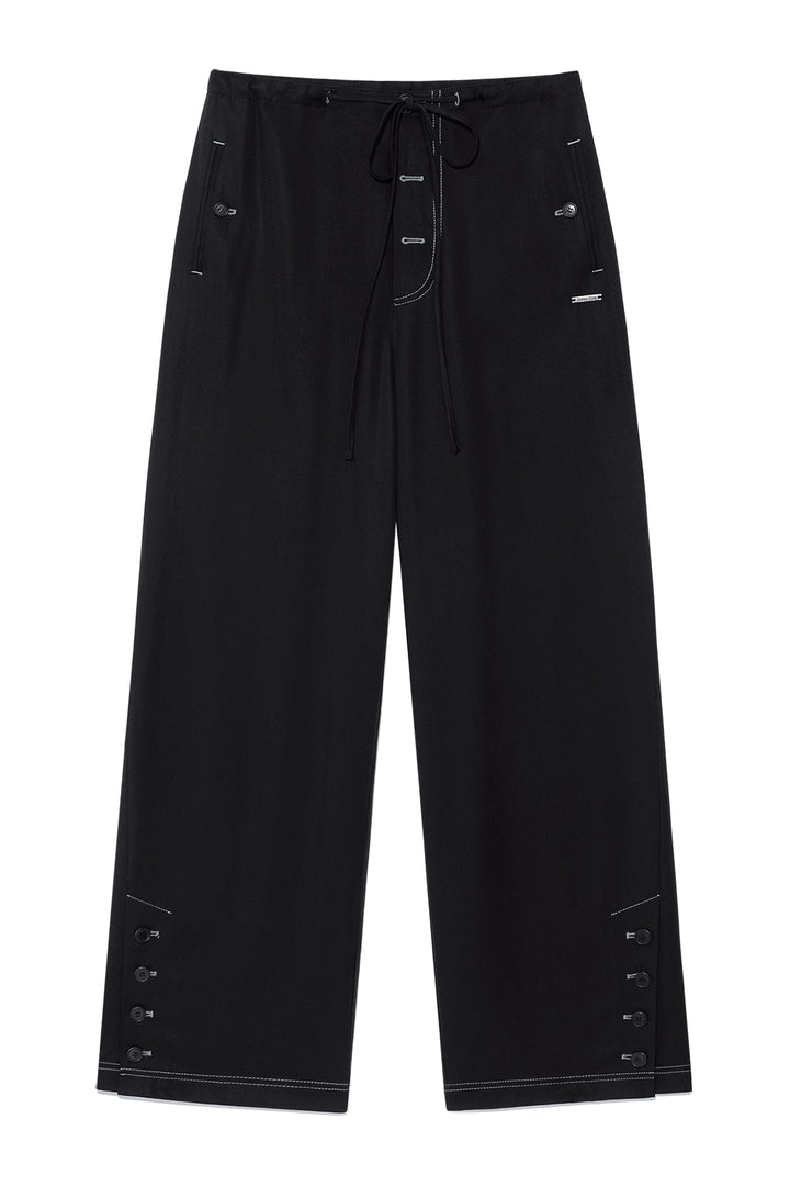 Matinkim Button Point String Wide Pants IN Black