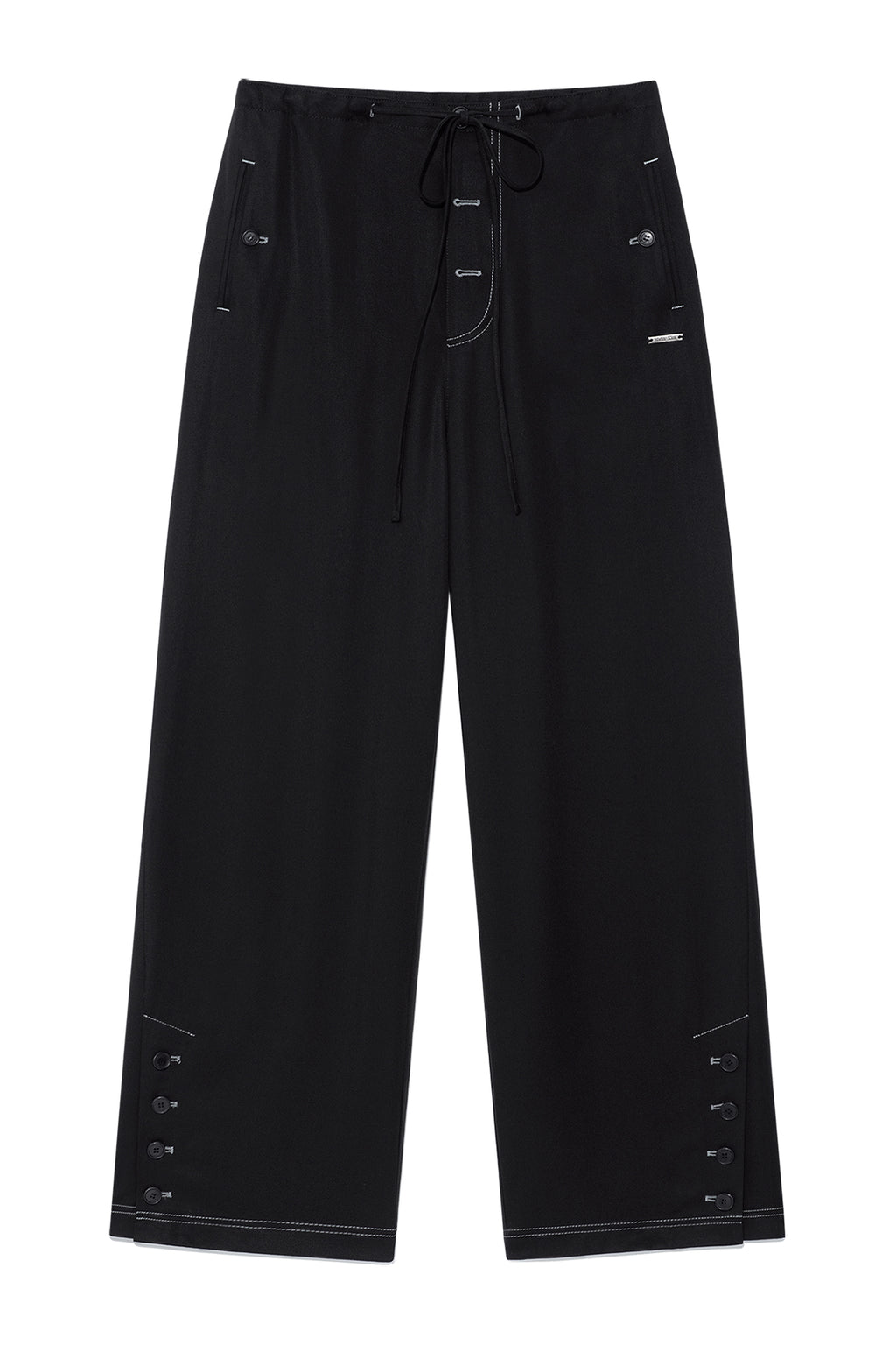 Matinkim Button Point String Wide Pants IN Black