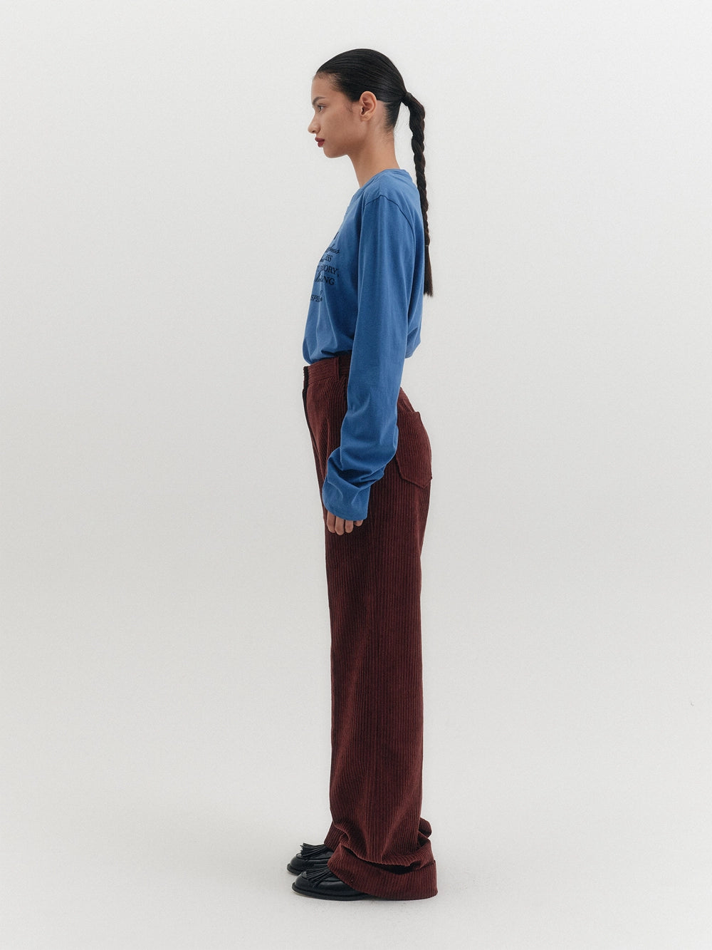 EENK Corduroy Turn-Up Pants - Burgundy