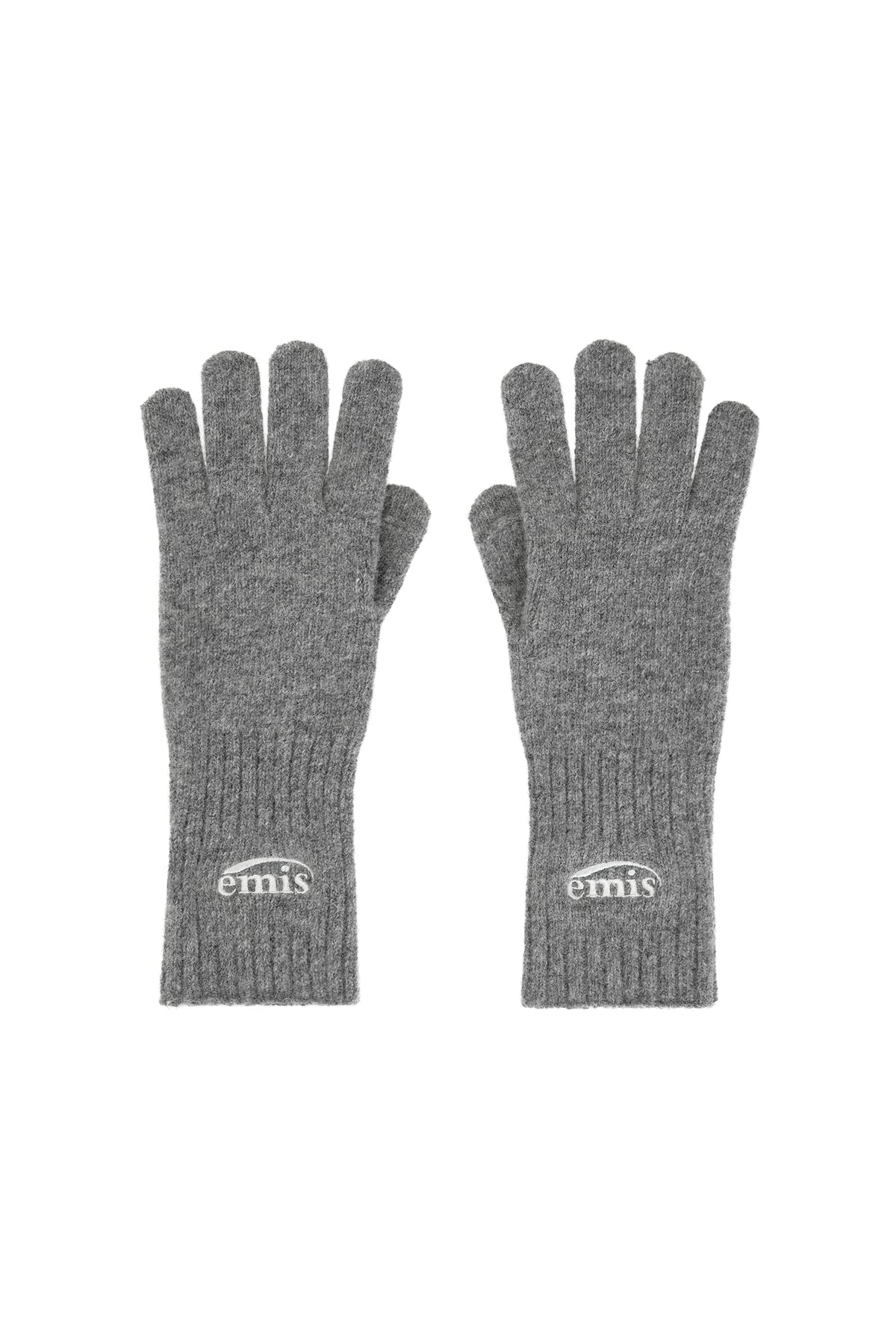 Emis Flip Finger Knit Gloves-Melange Gray