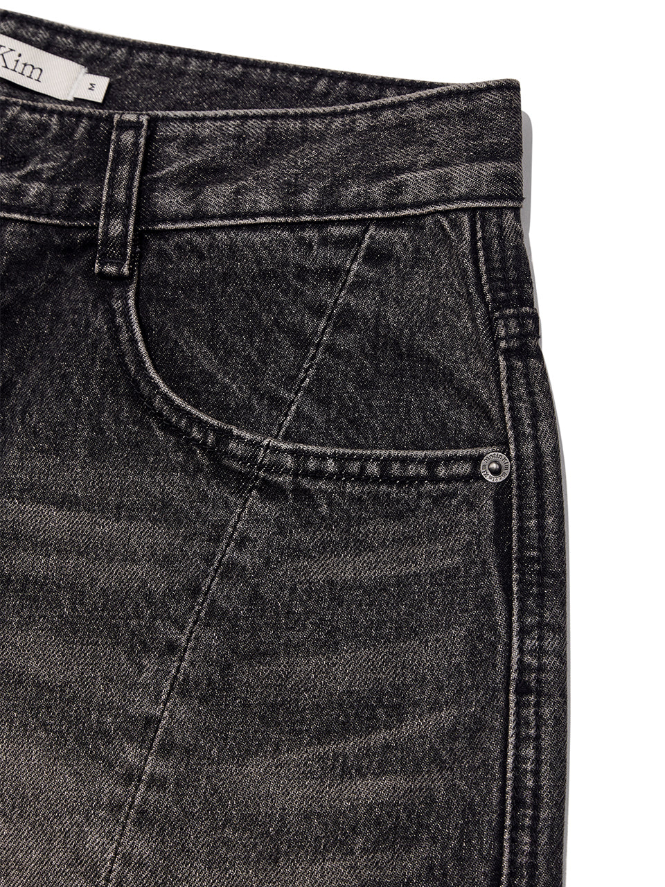 Matinkim Hem Point Bermuda Denim Pants For Women IN Charcoal