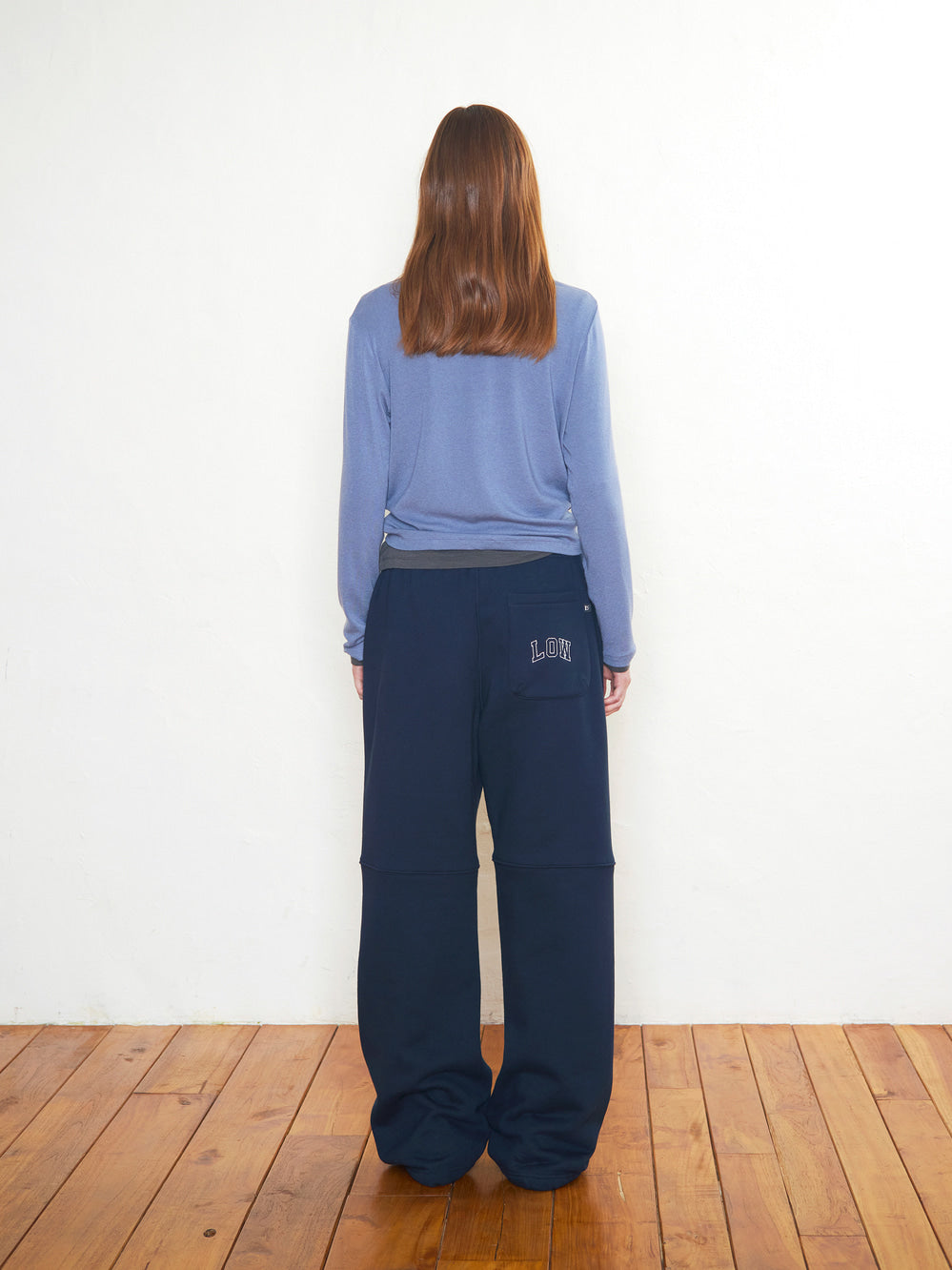 Low Classic Henry Neck Wool Jersey Warm T-Shirt Blue