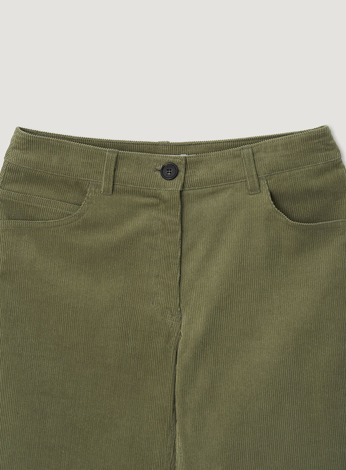 Mango Maniplease Loon Corduroy Pants Khaki