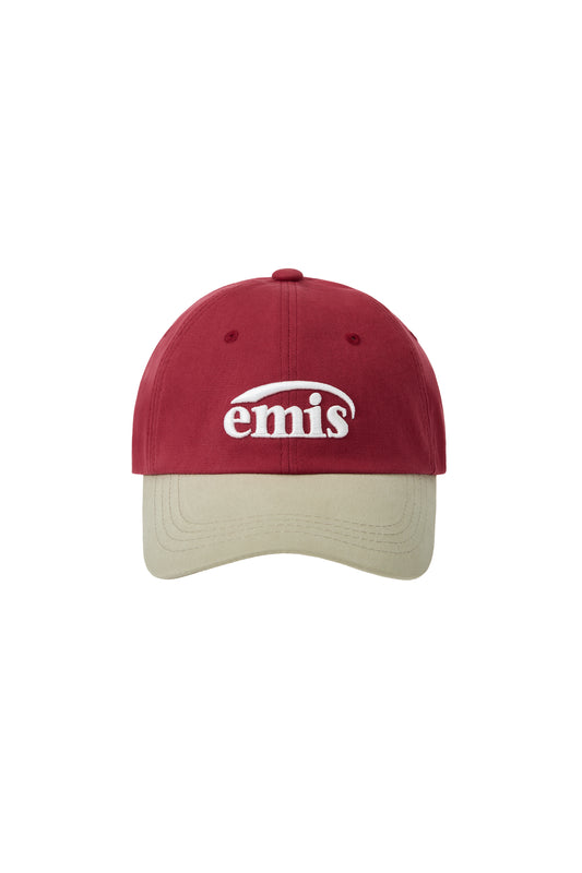 NEW LOGO MIX BALL CAP(RENEWAL)-BEIGE/RED