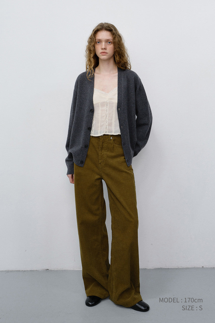 Dunst Unisex V-Neck Cardigan Melange Grey