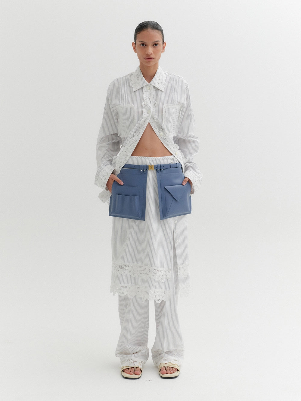 EENK Lace Trim Pants - Ivory
