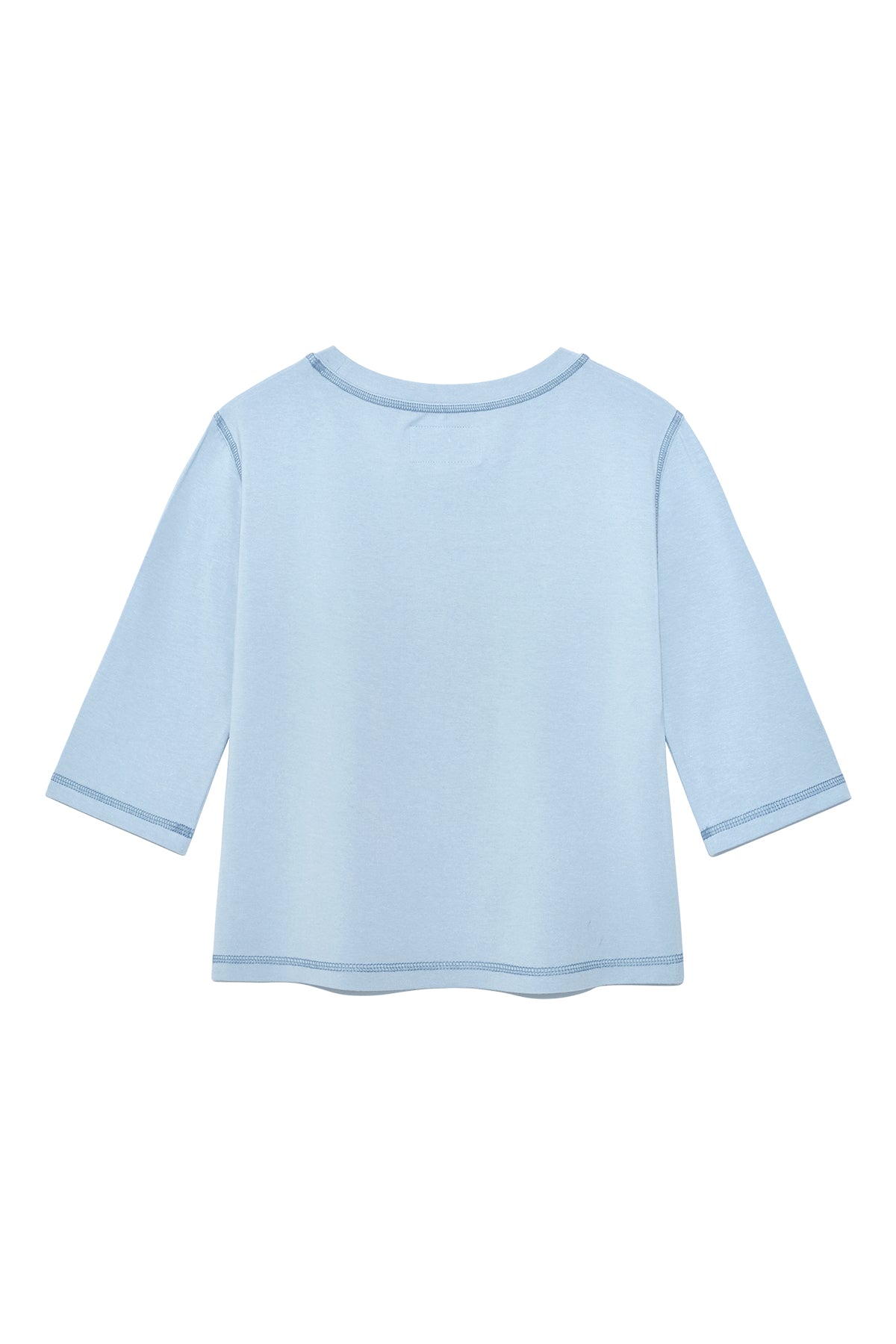 [matinkim] THREE QUARTER LOGO SLIM TOP IN LIGHT BLUE
