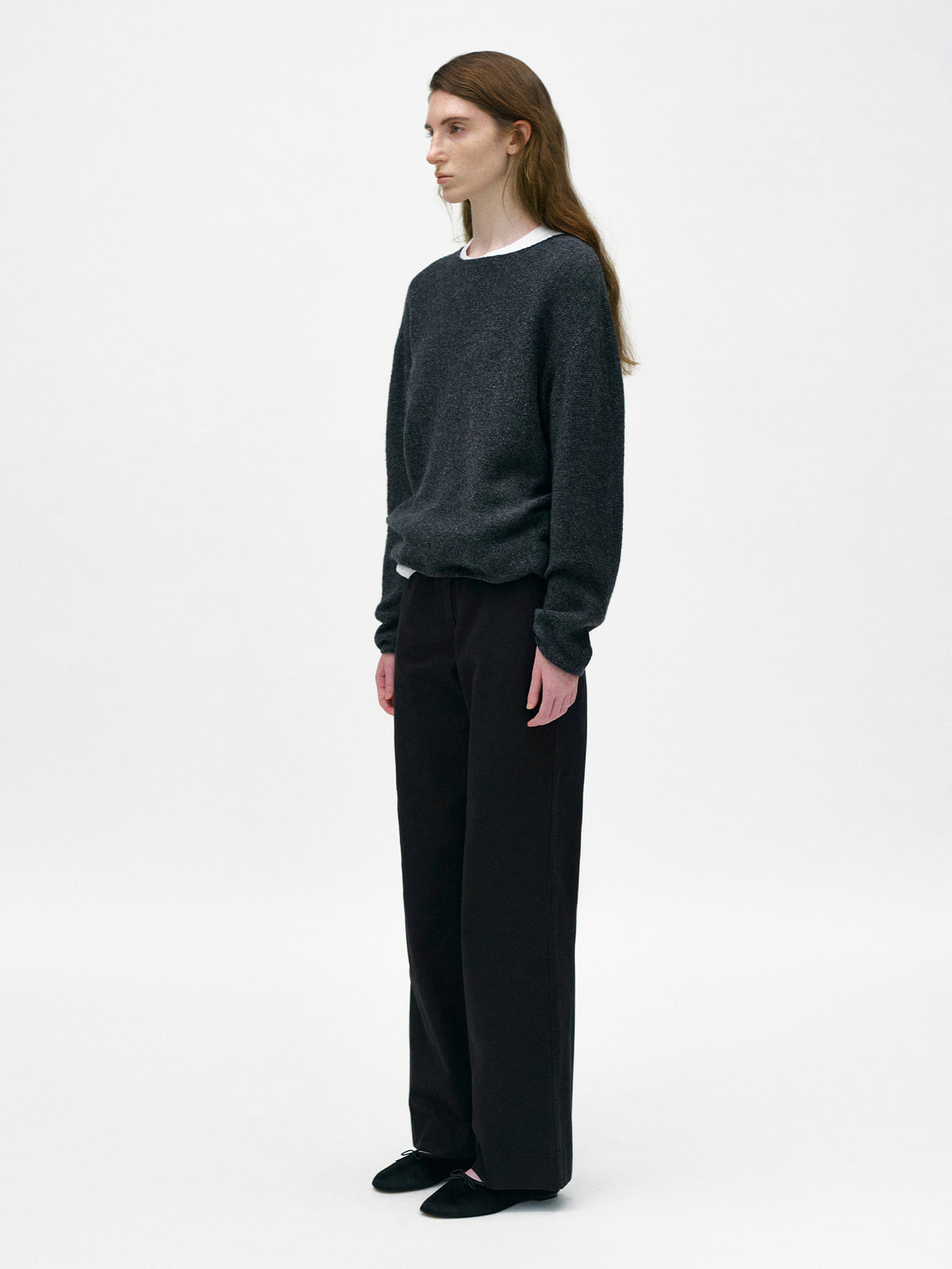 Nothing Written Nep boat neck sweater (Charcoal)