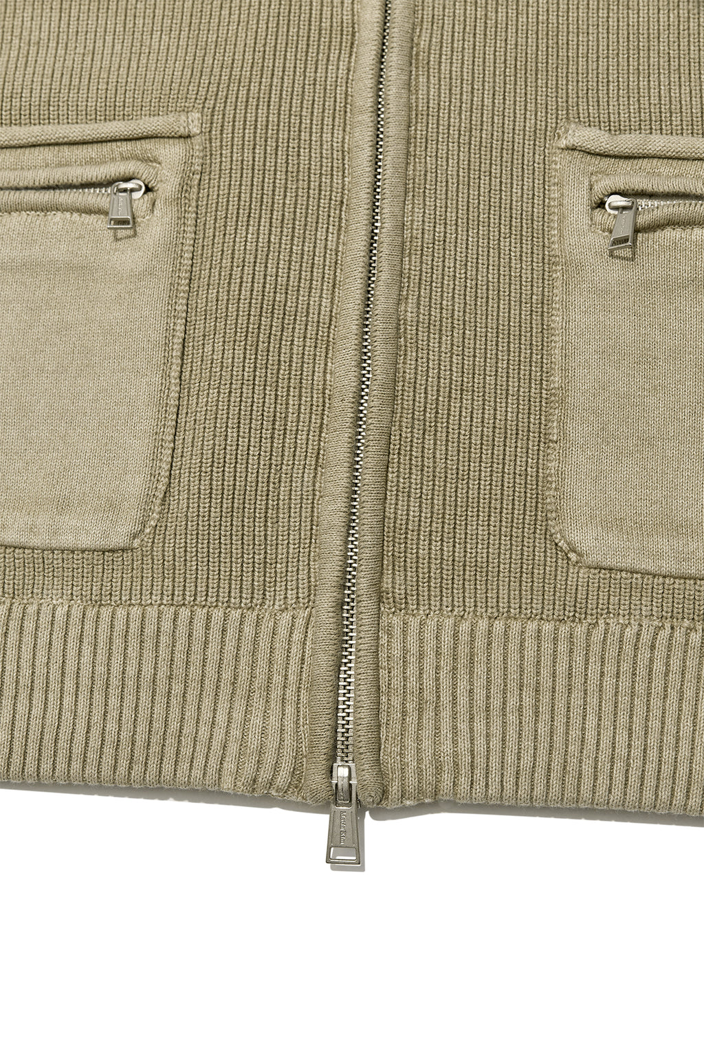 [matinkim] LOGO POINT WASHED KNIT VEST FOR MEN IN LIGHT KHAKI